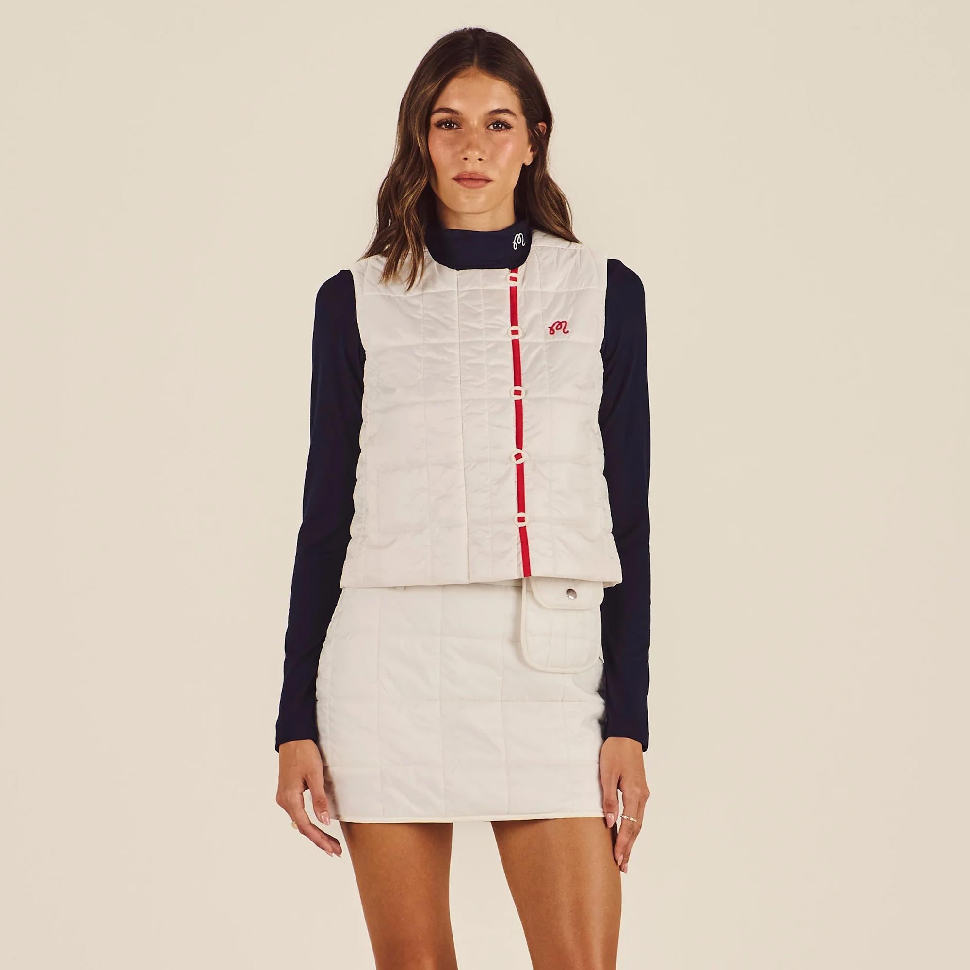 Malbon Golf Womens Maya Quilted Vest Sugar Swizzle