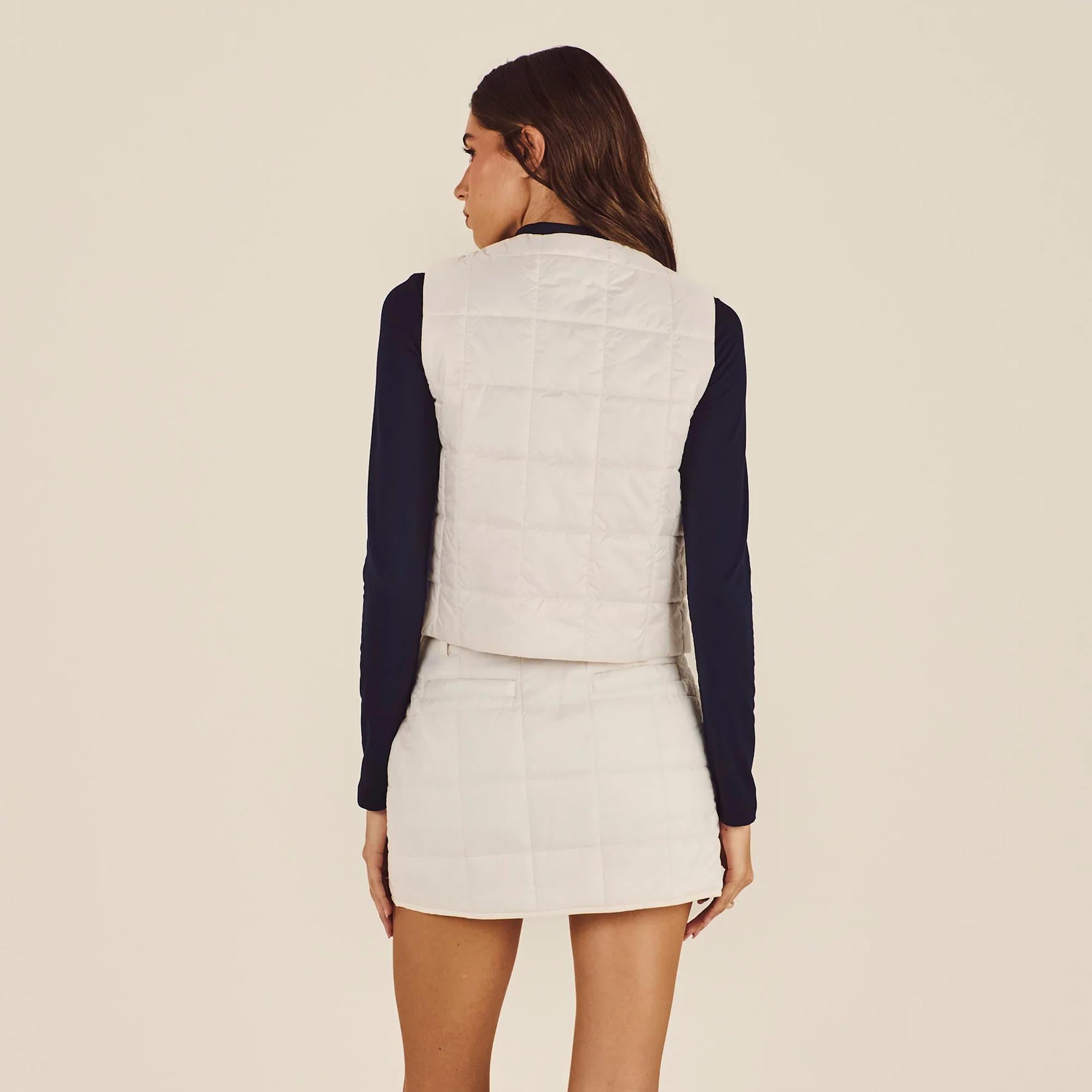 Malbon Golf Womens Maya Quilted Vest Sugar Swizzle