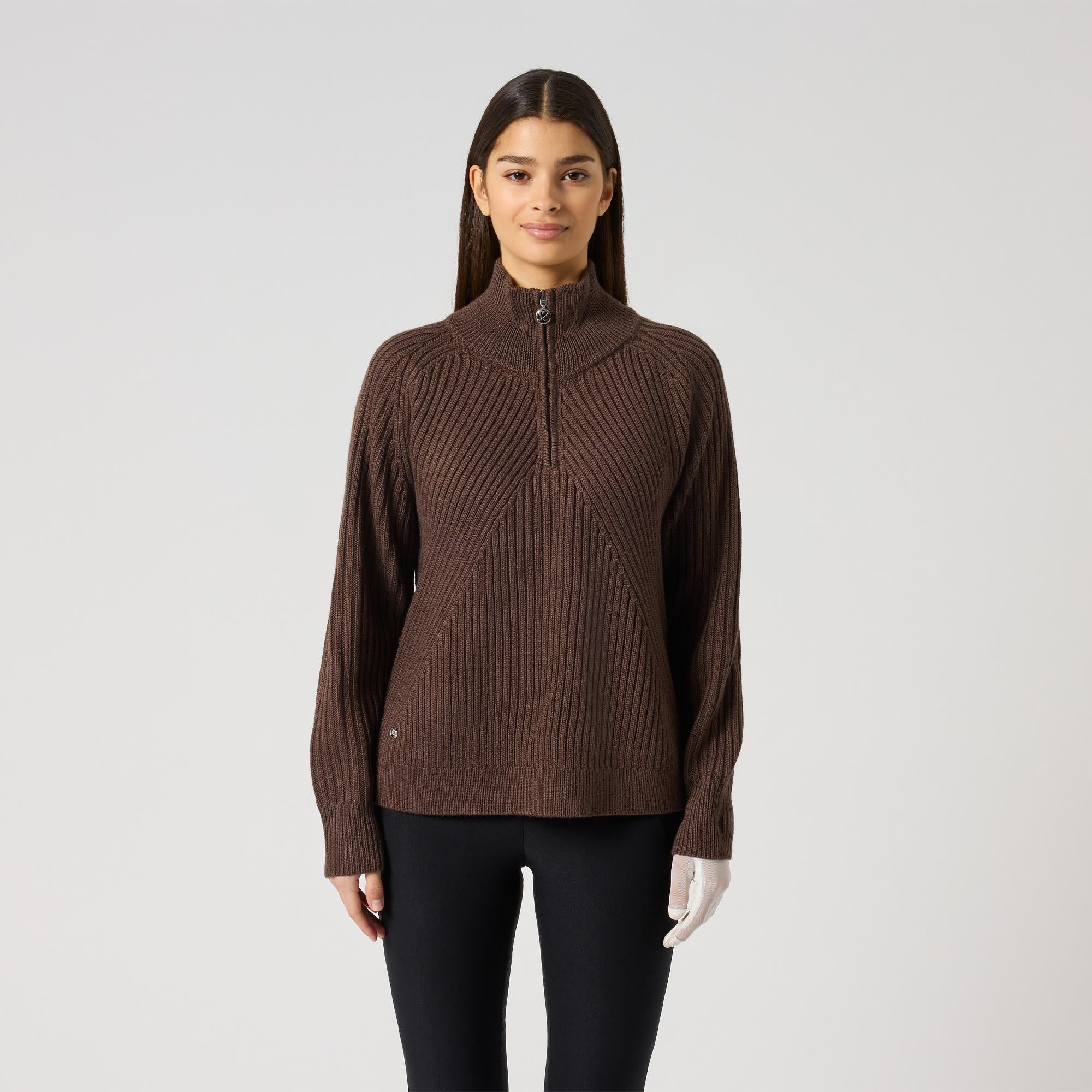 Daily Sports Hudson LS Lined Ladies Golf Pullover Brownie