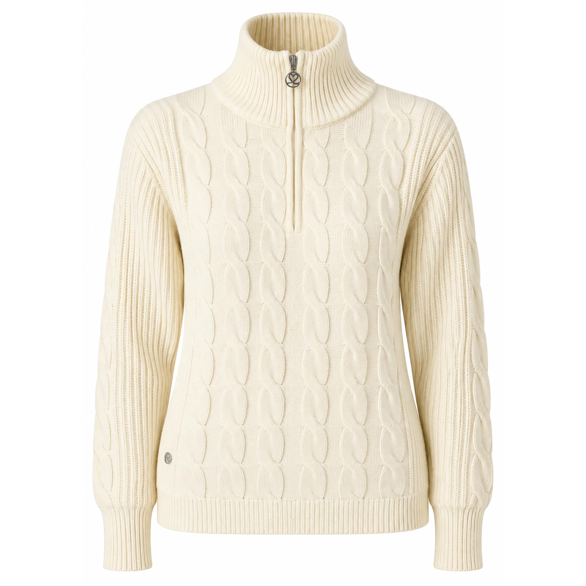 Daily Sports Cable Knit Ladies Lined Golf Pullover Ivory
