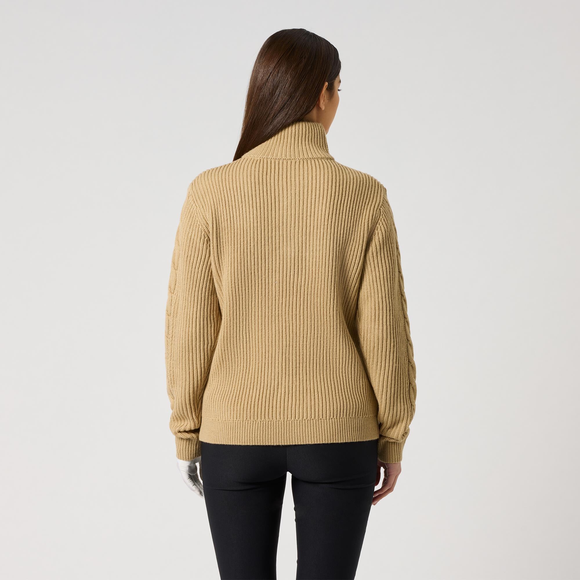 Daily Sports Cable Knit Ladies Lined Golf Pullover Bark