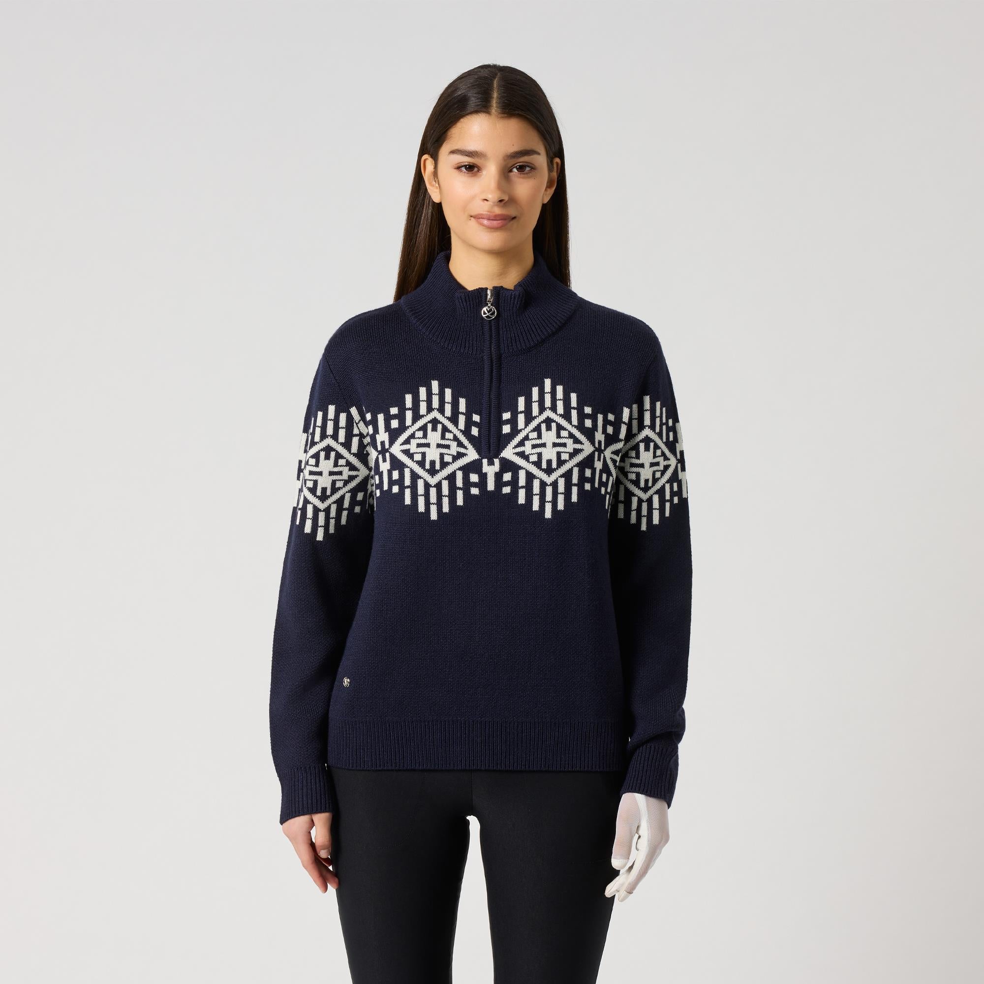 Daily Sports Half Neck Lined Ladies Golf Pullover Navy