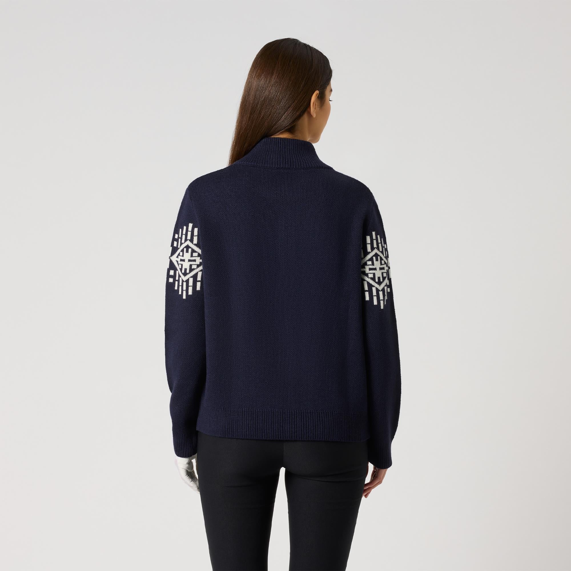 Daily Sports Half Neck Lined Ladies Golf Pullover Navy