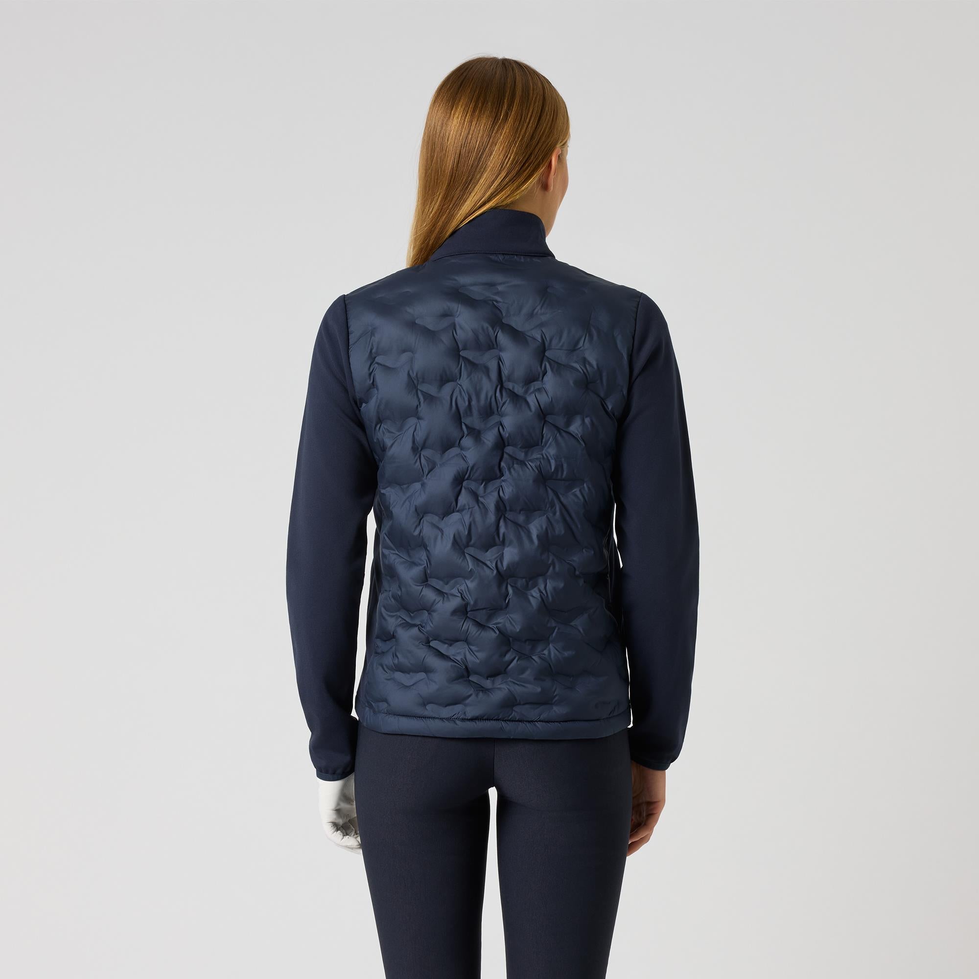 Daily Sports Quilt Hybrid Ladies Golf Jacket Navy