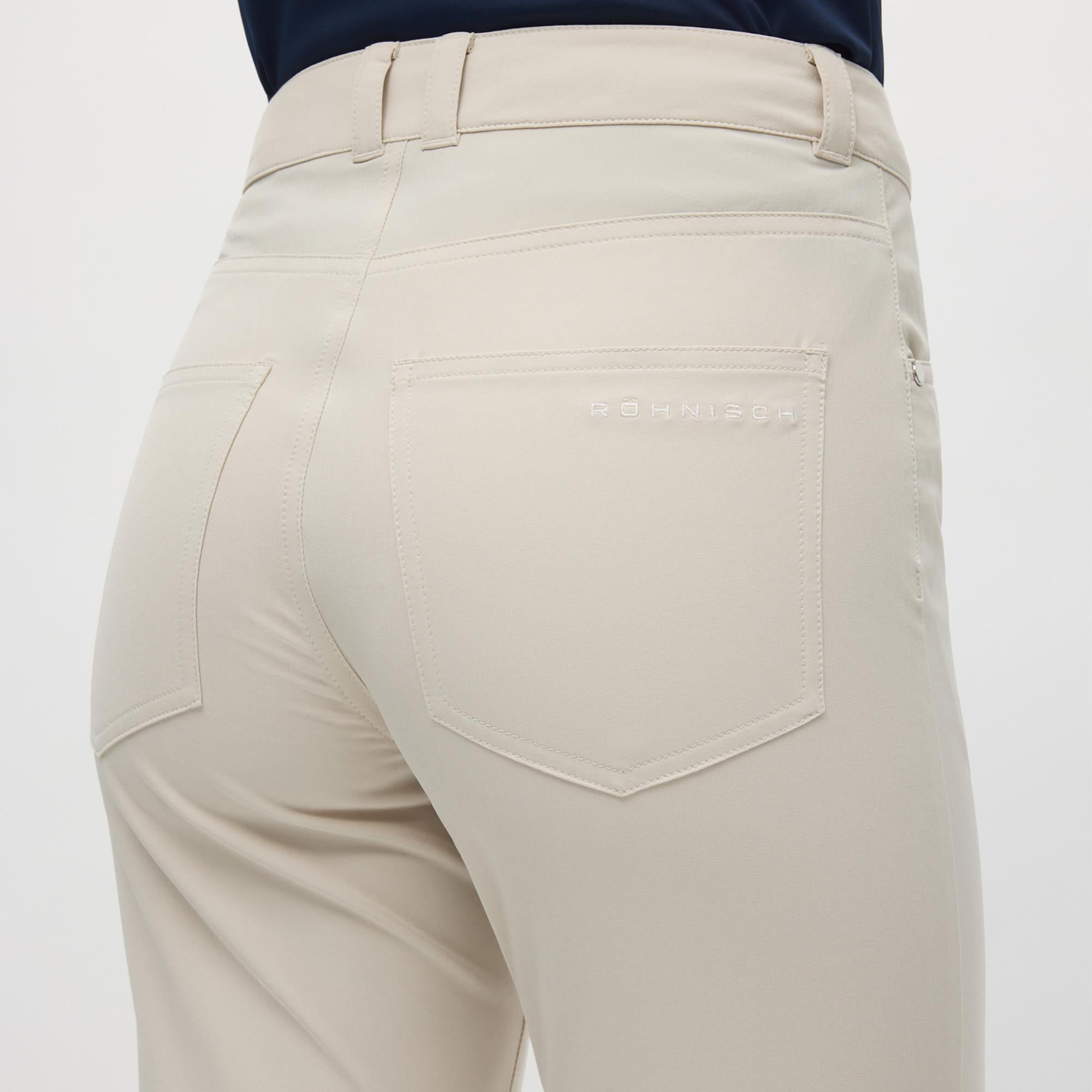 Rohnisch Chie Brushed Ladies Winter Golf Trousers Oatmeal 32 Inch
