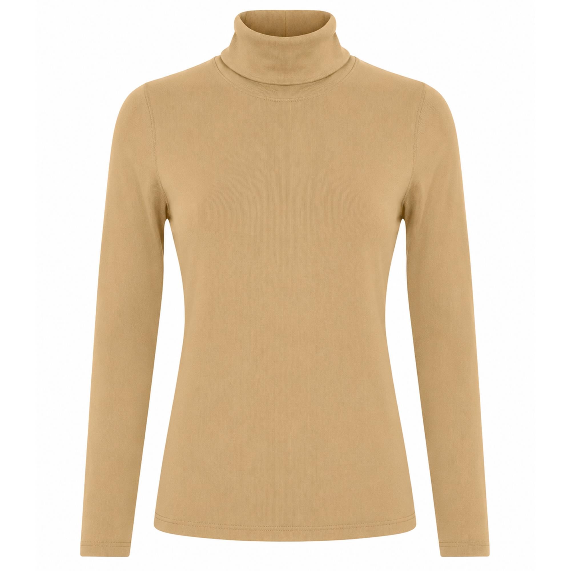 Swing Out Sister Natasha Ribbed Ladies Golf Roll Neck Caramel Latte
