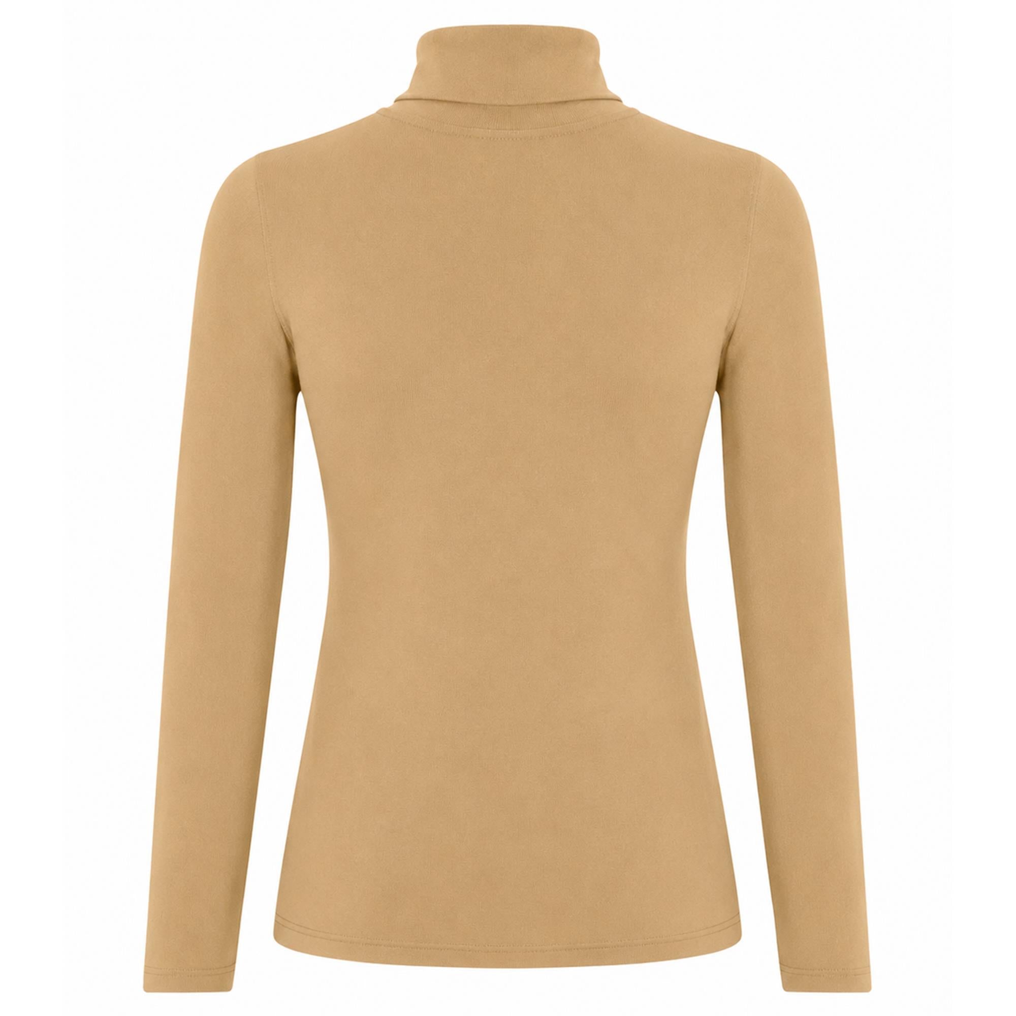 Swing Out Sister Natasha Ribbed Ladies Golf Roll Neck Caramel Latte