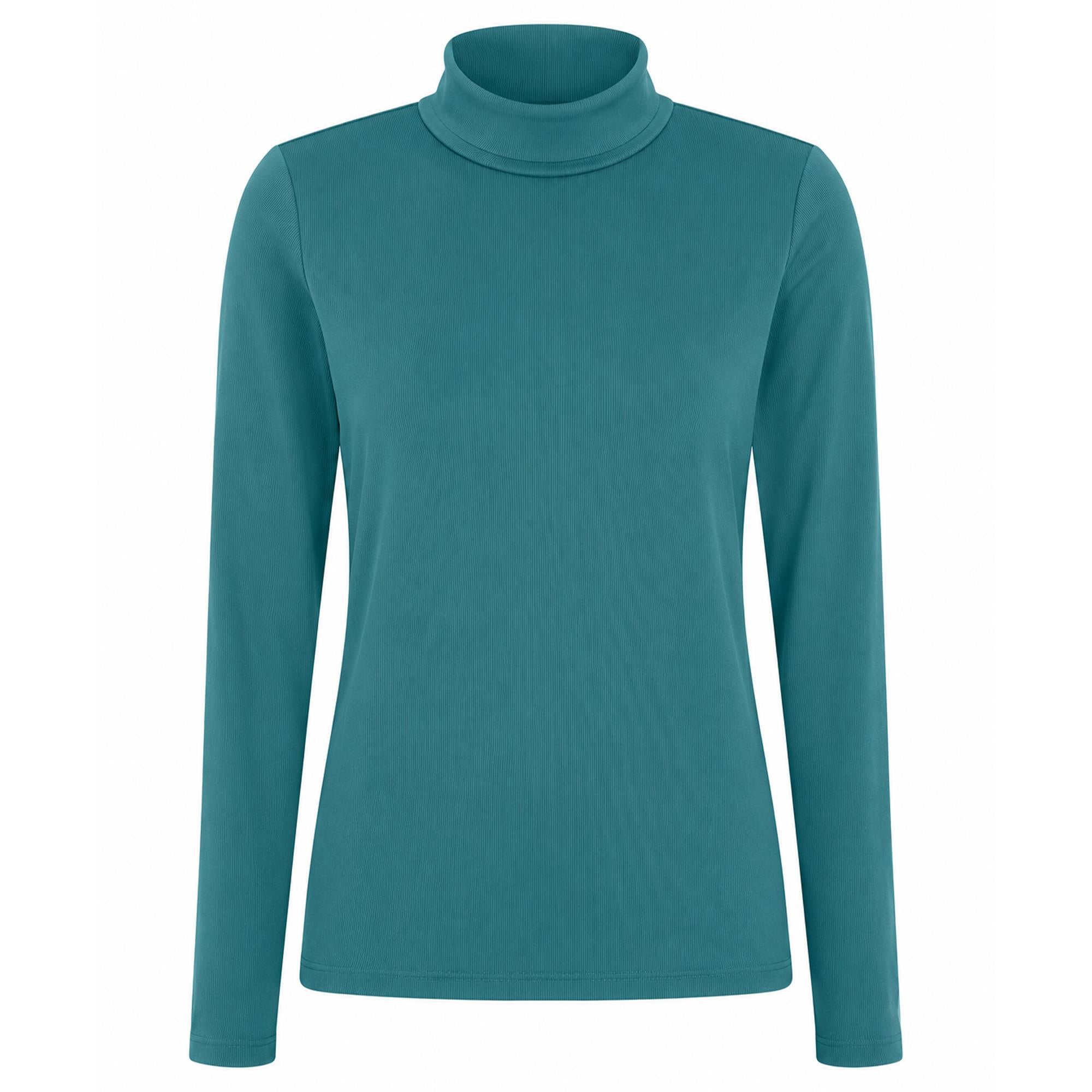 Swing Out Sister Natasha Ribbed Ladies Golf Roll Neck Crystal Teal