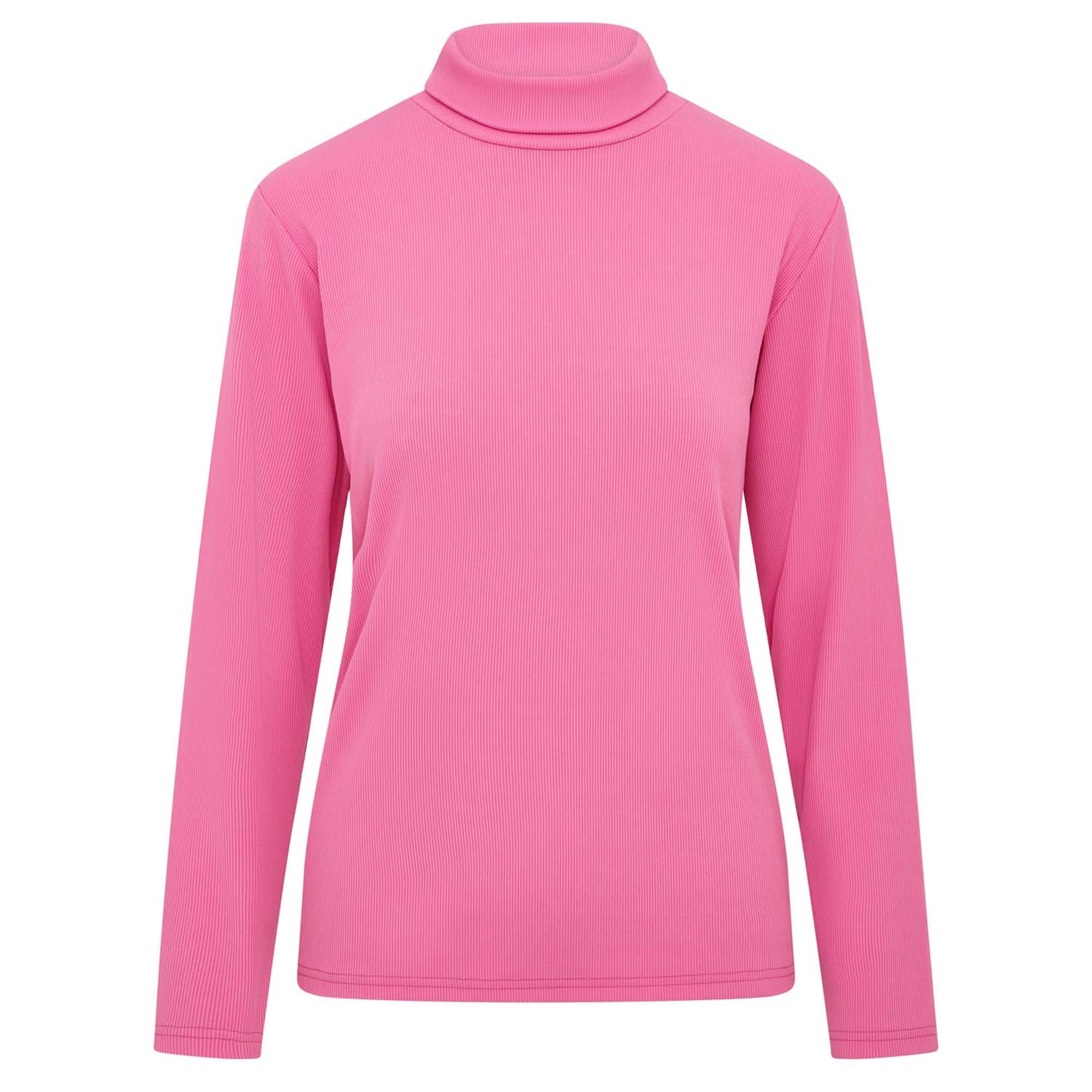 Swing Out Sister Natasha Ribbed Ladies Golf Roll Neck Super Pink