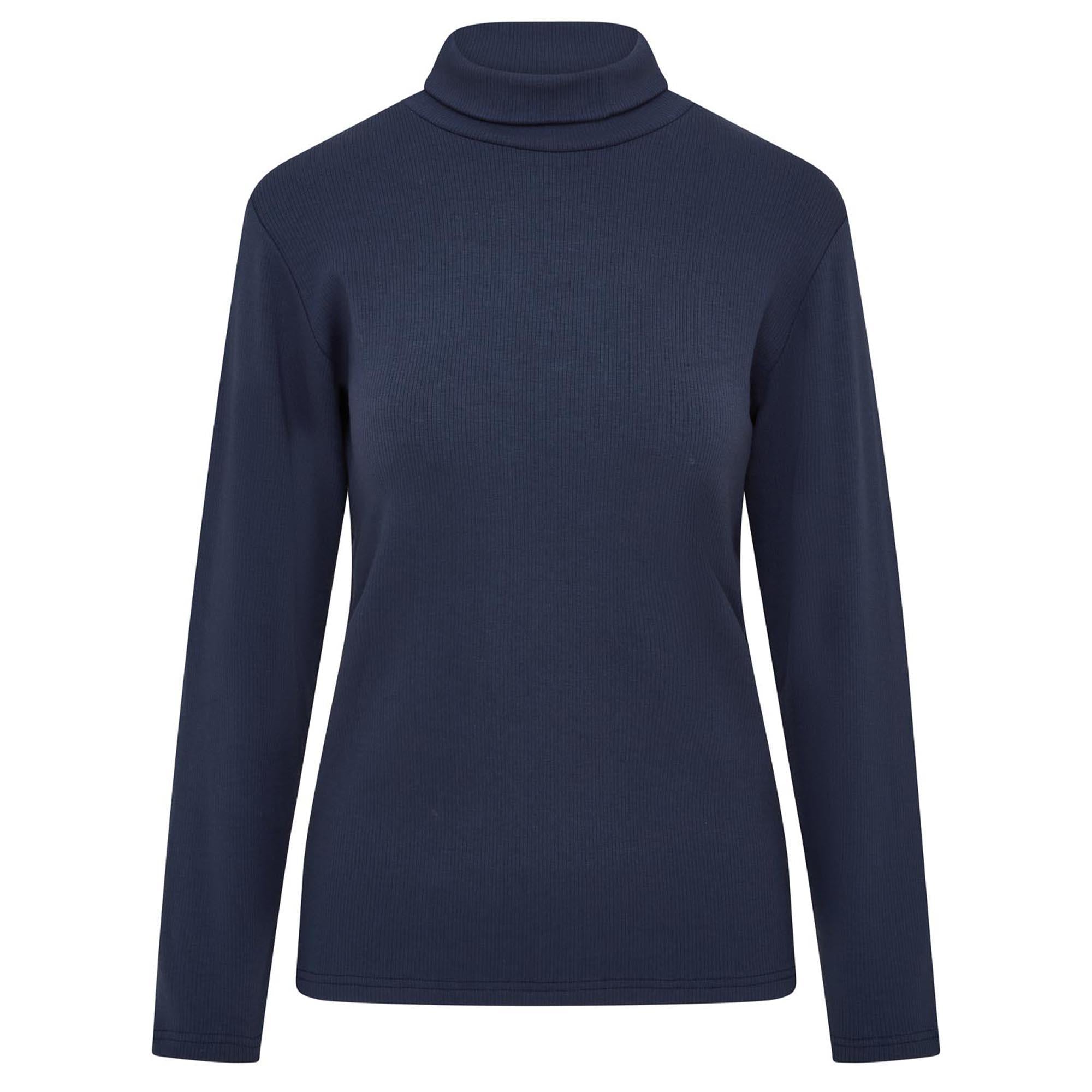 Swing Out Sister Natasha Ribbed Ladies Golf Roll Neck Navy Blazer