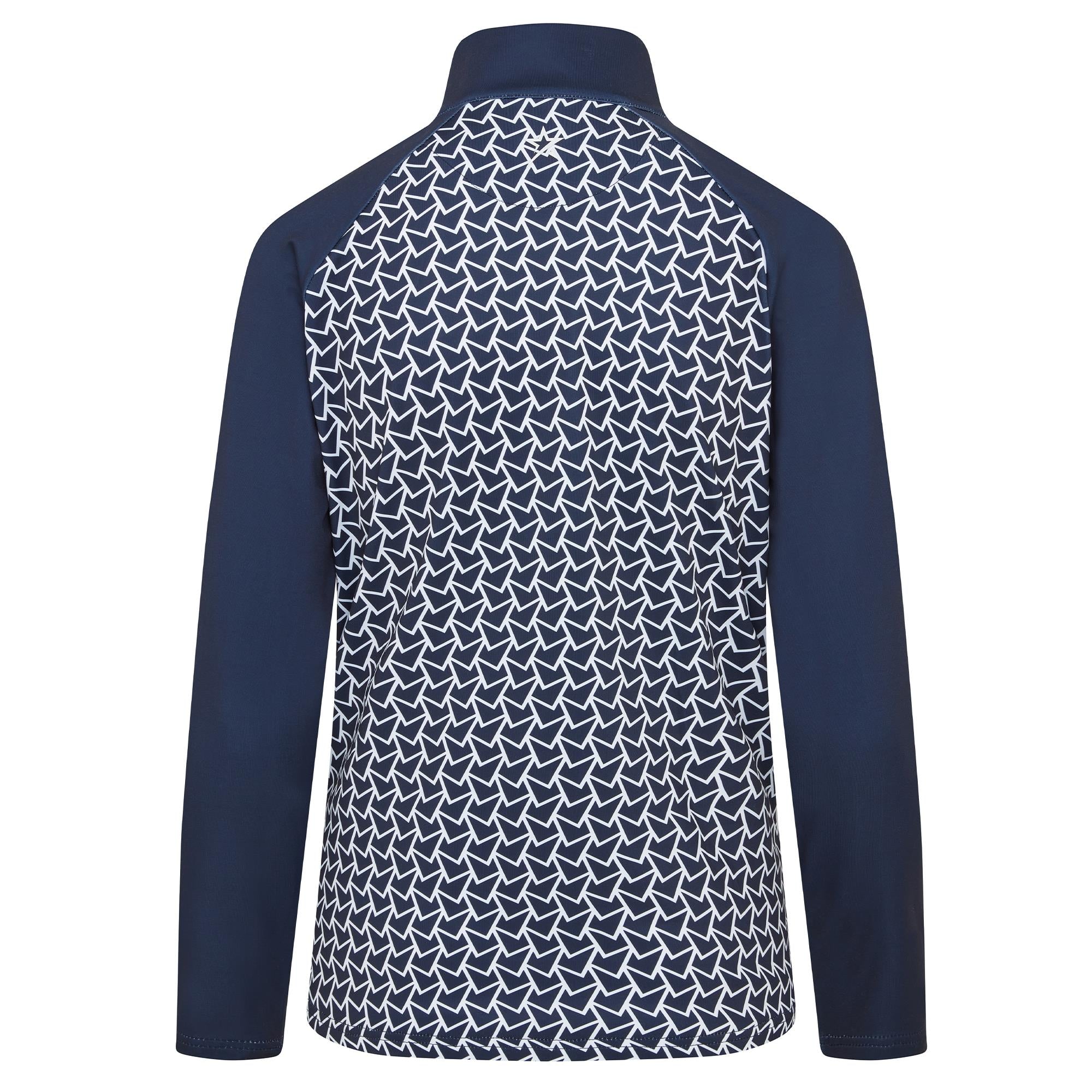 Swing Out Sister Heidi Quarter Zip Pattern Fleece Ladies Golf Mid Layer Megabyte Navy