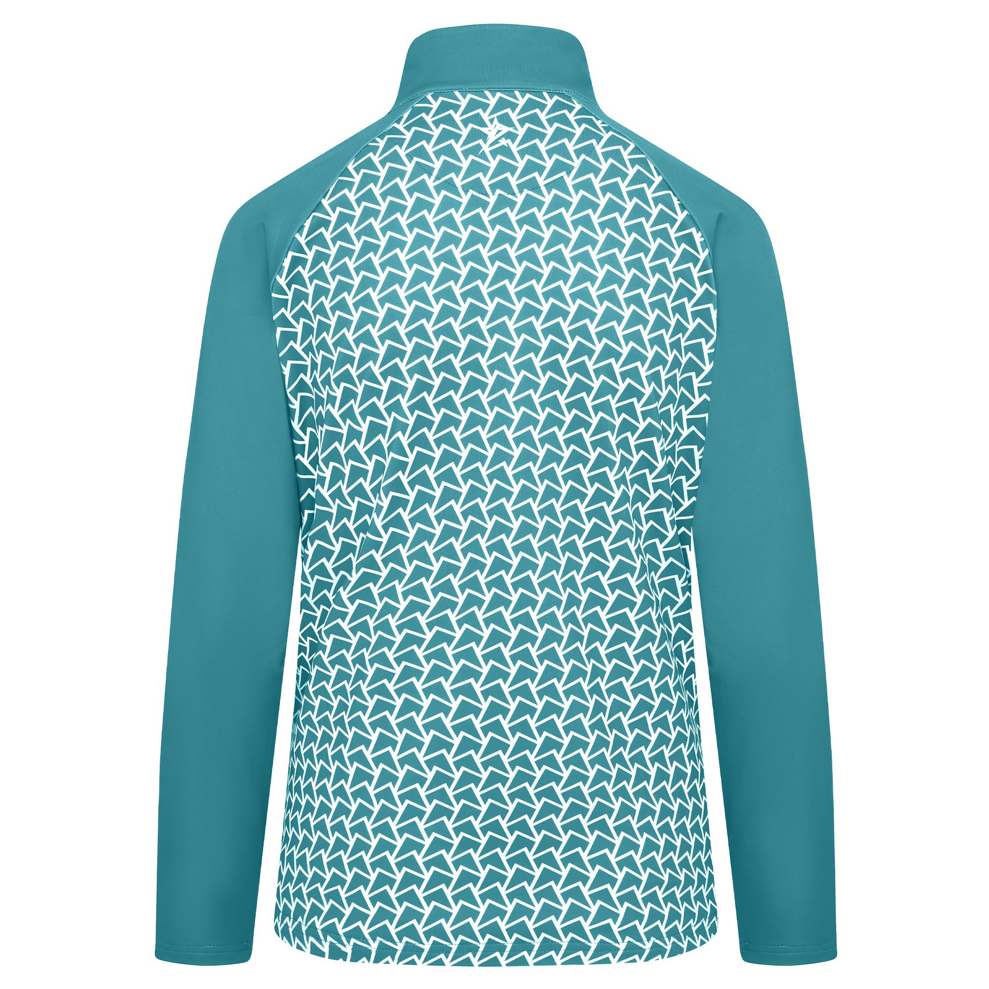 Swing Out Sister Heidi Quarter Zip Pattern Fleece Ladies Golf Mid Layer Megabyte Teal