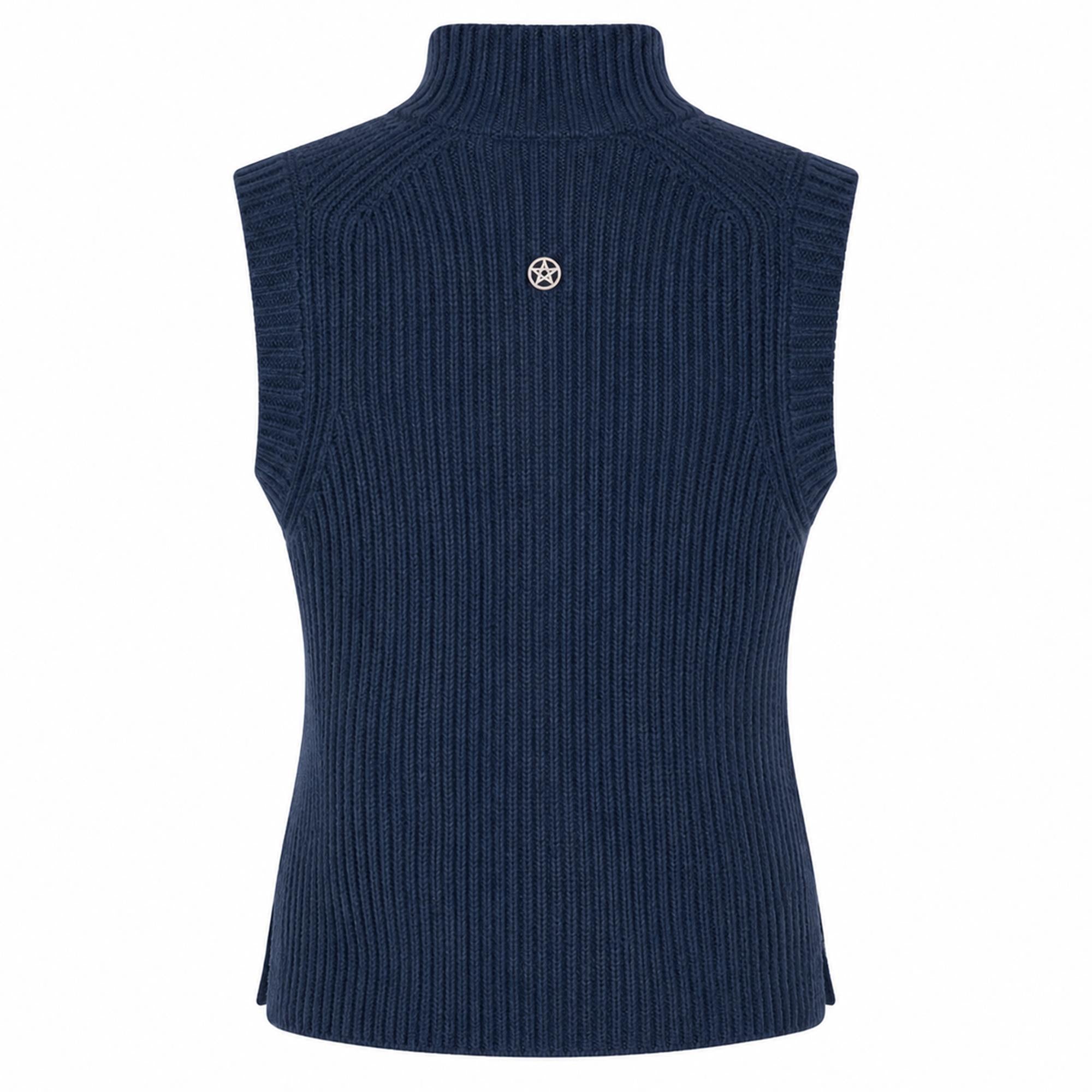 Swing Out Sister Carmen Rib Knit Ladies Golf Pullover Navy Blazer