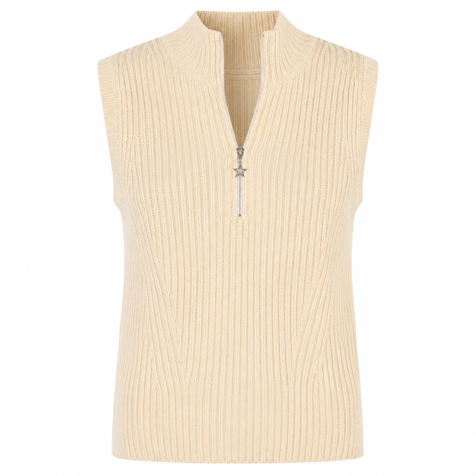 Swing Out Sister Carmen Rib Knit Ladies Golf Pullover Parchment Powder