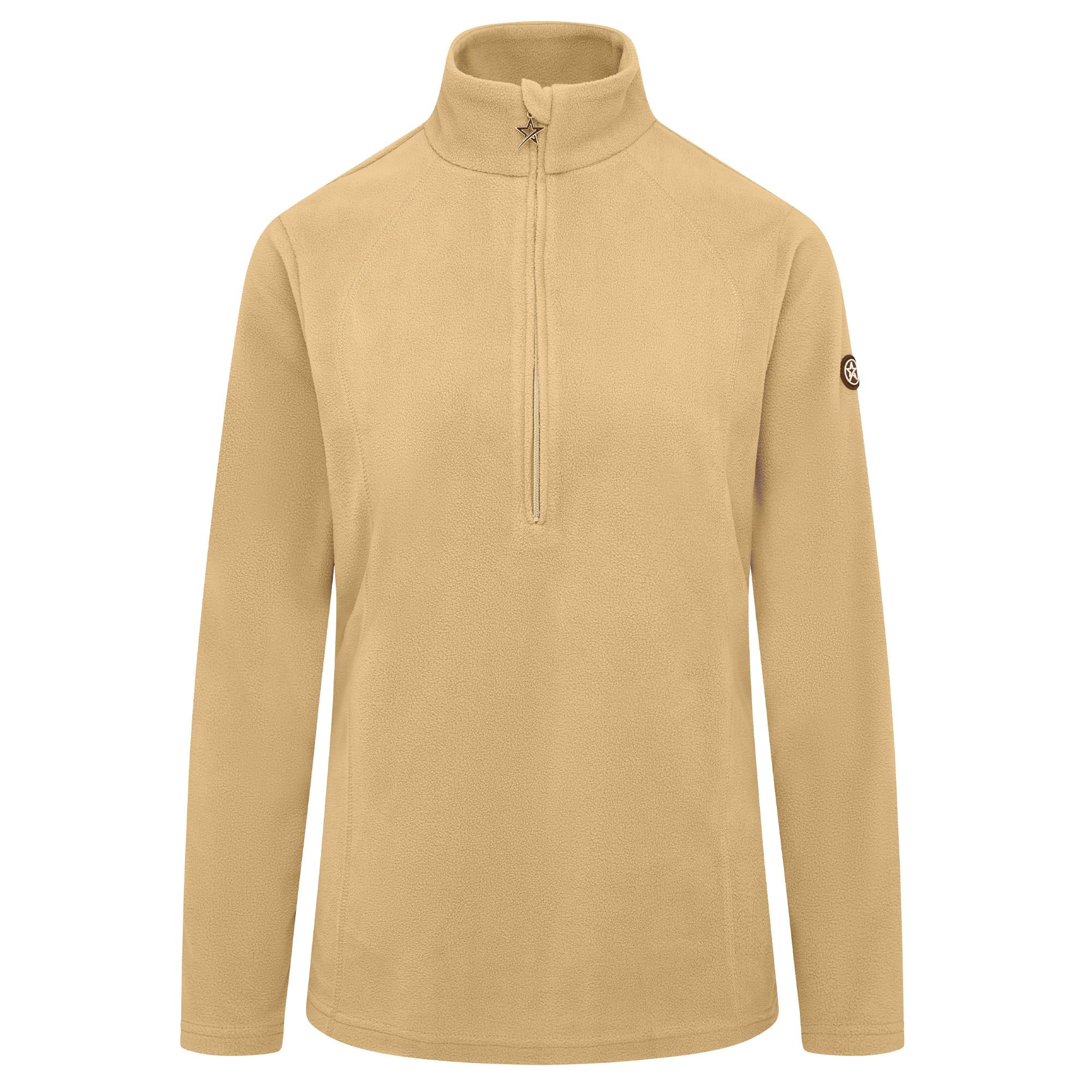 Swing Out Sister Frankie Quarter Zip Ladies Golf Fleece Caramel Latte