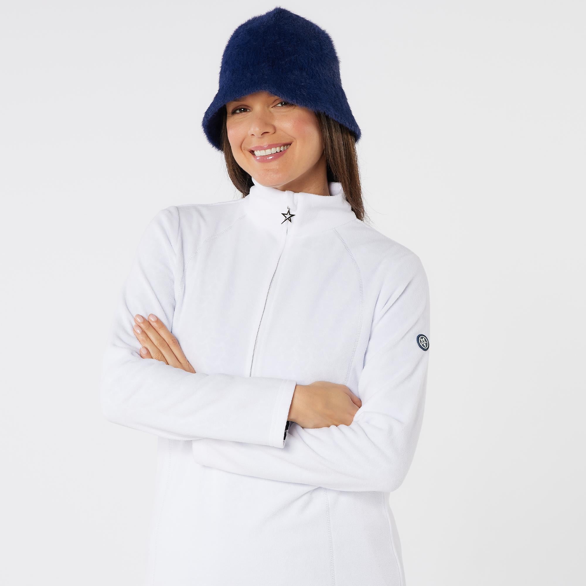Swing Out Sister Frankie Quarter Zip Ladies Golf Fleece Open White