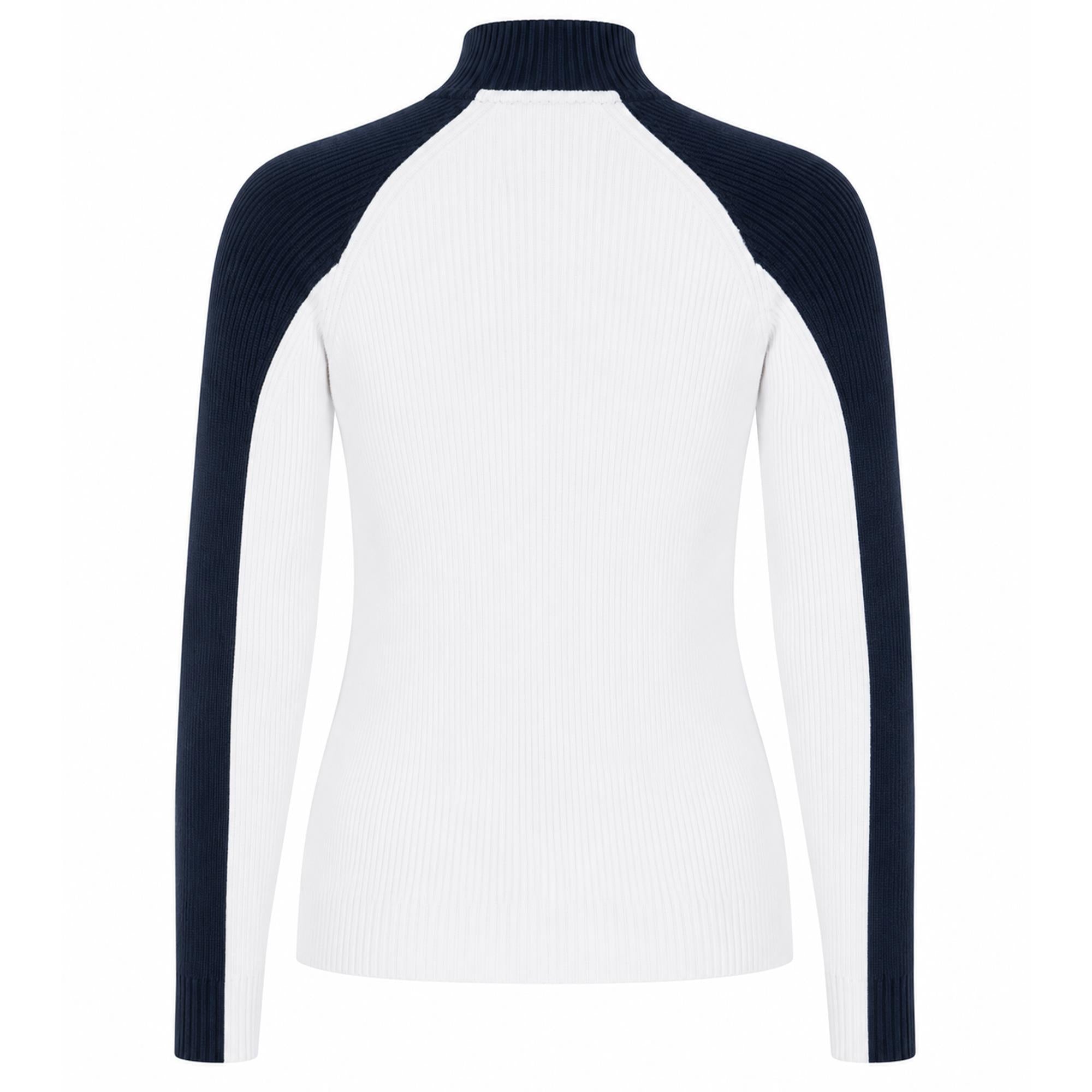 Swing Out Sister Rebecca Ribbed Knit Ladies Golf Sweater Navy/White
