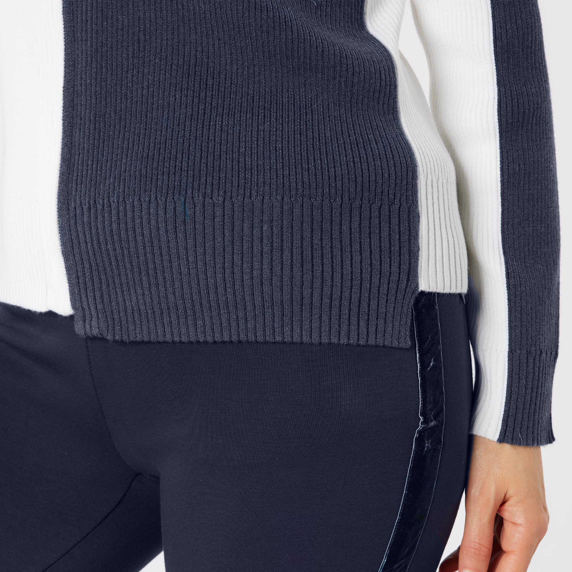 Swing Out Sister Rebecca Ribbed Knit Ladies Golf Sweater Navy/White