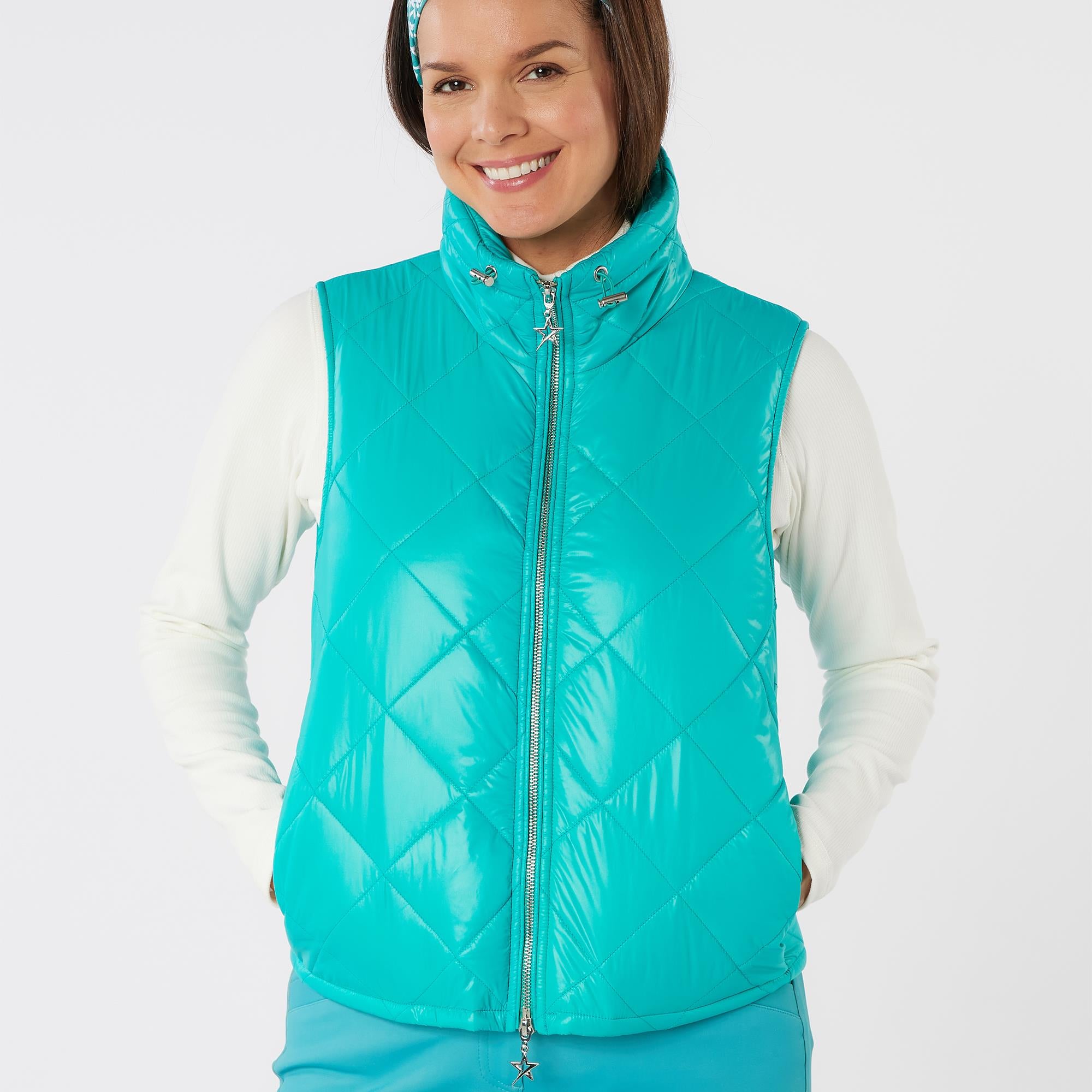 Swing Out Sister Maria Active Ladies Golf Vest Crystal Teal