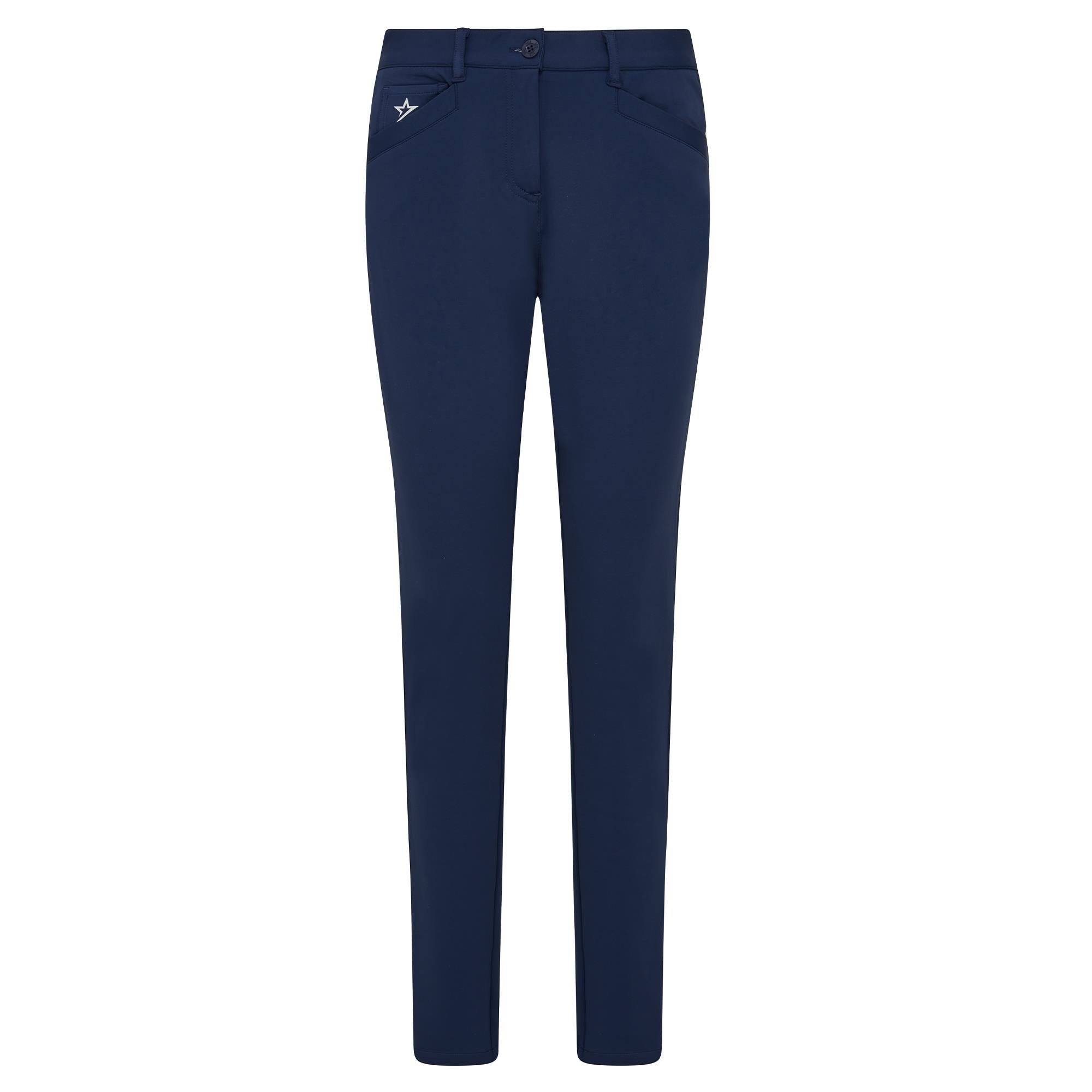 Swing Out Sister Elsa Button & Fly Ladies Winter Golf Trousers Navy Blazer 32 Inch leg