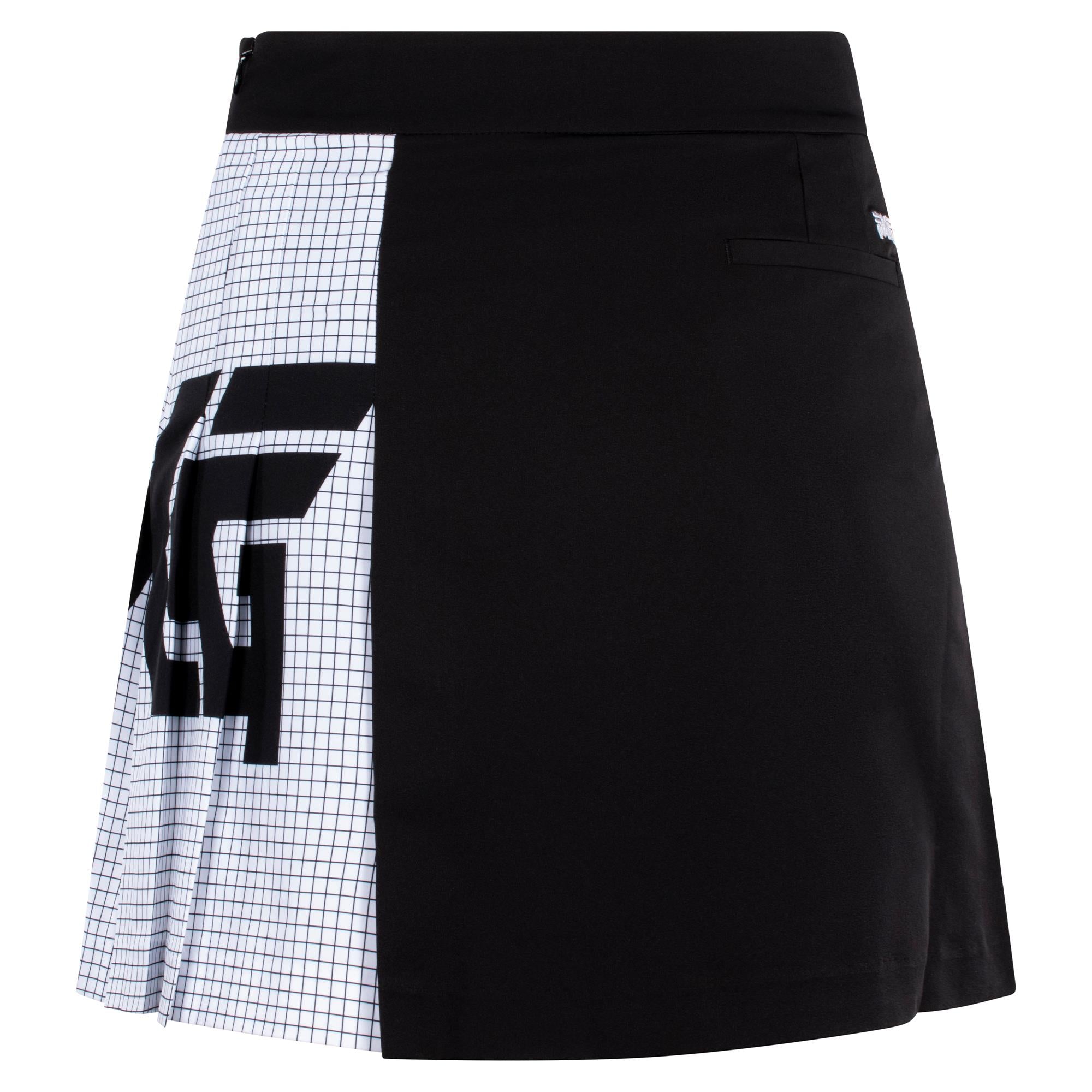 PXG Big Logo Pleated Ladies Golf Skirt in Black – Back View