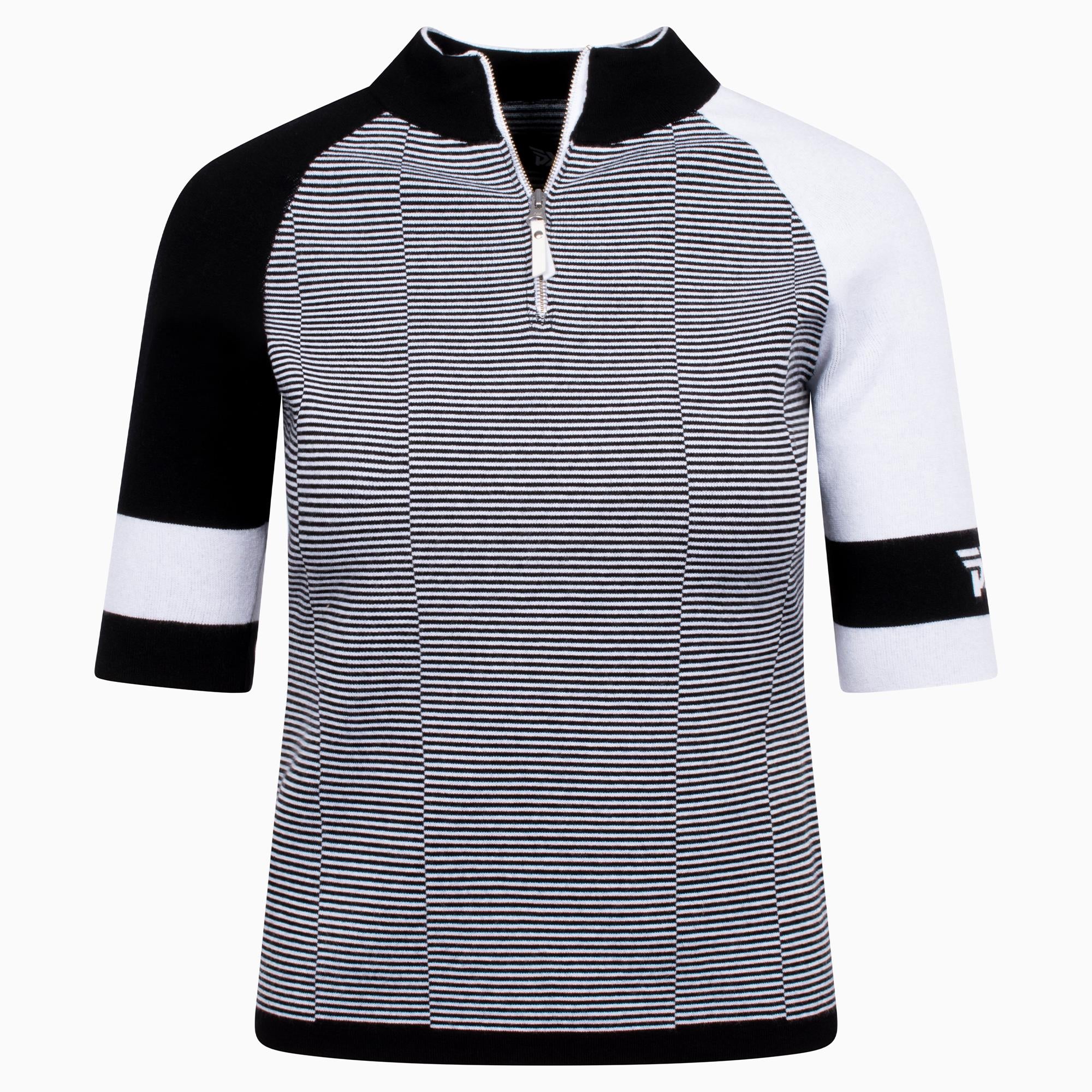 PXG Broken Stripe 1/4 Zip Ladies Golf Polo – Front View