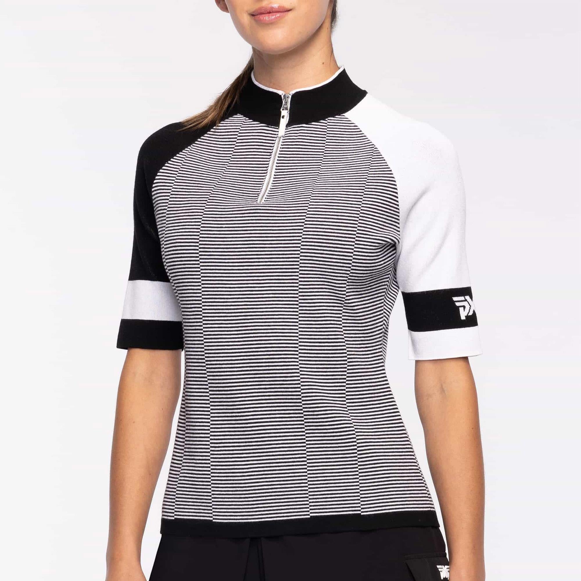 PXG Ladies Golf Polo with Broken Stripe – Alternate Front Model View