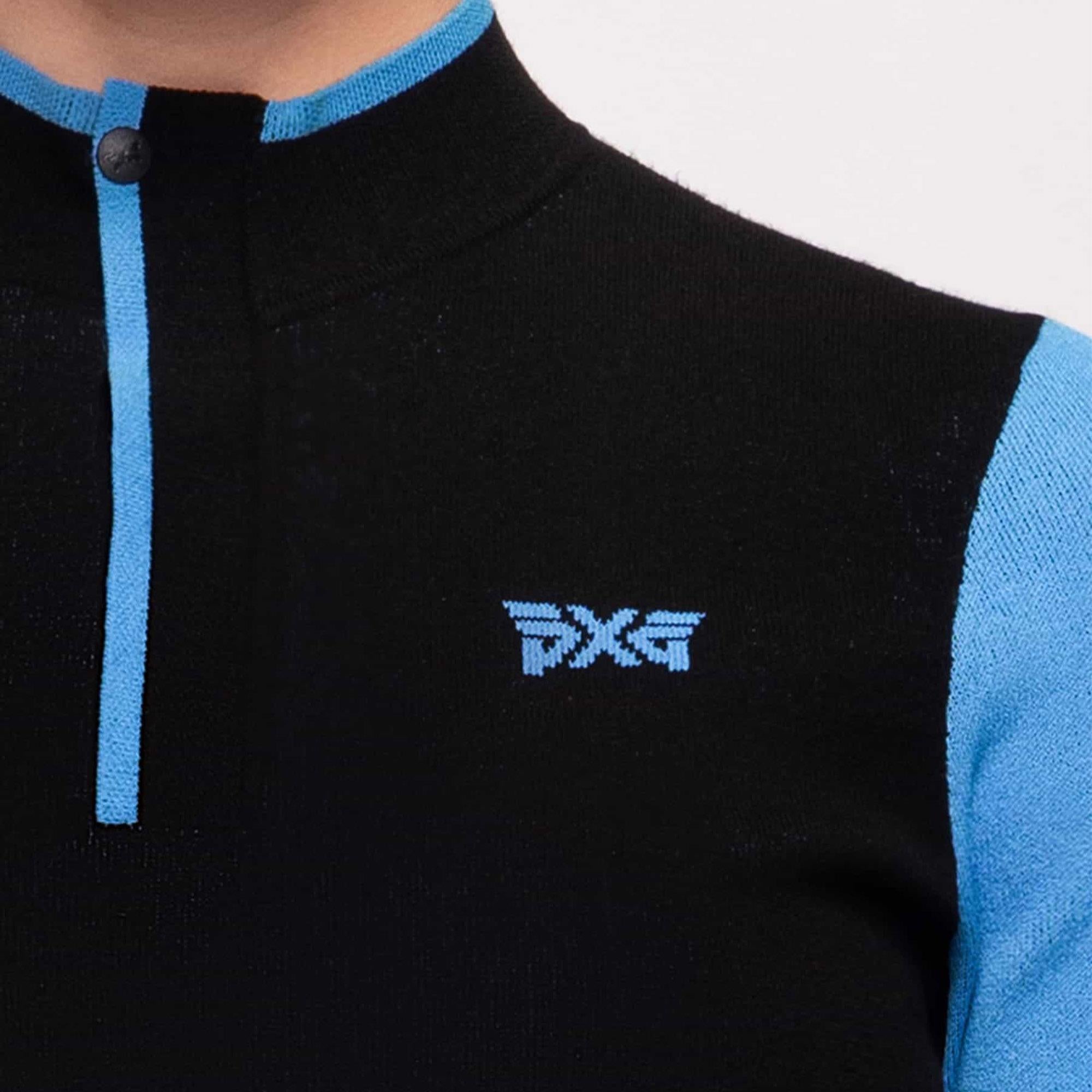 PXG Front Logo on Ladies Colour Block Knitted Polo – Close Up