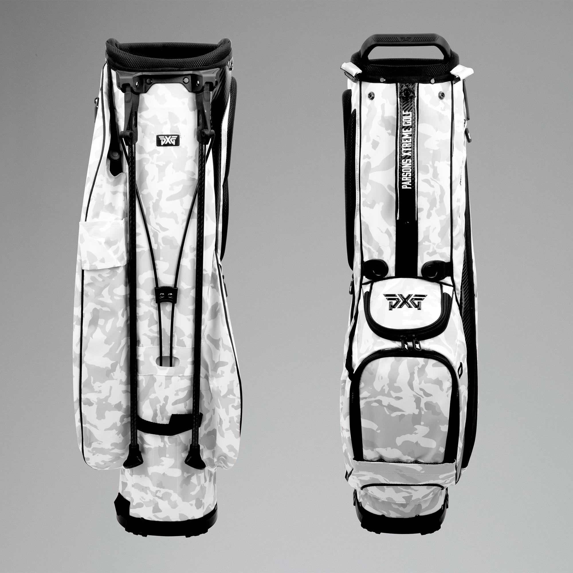 PXG Fairway Camo Carry Stand Bag – Back View And Front View