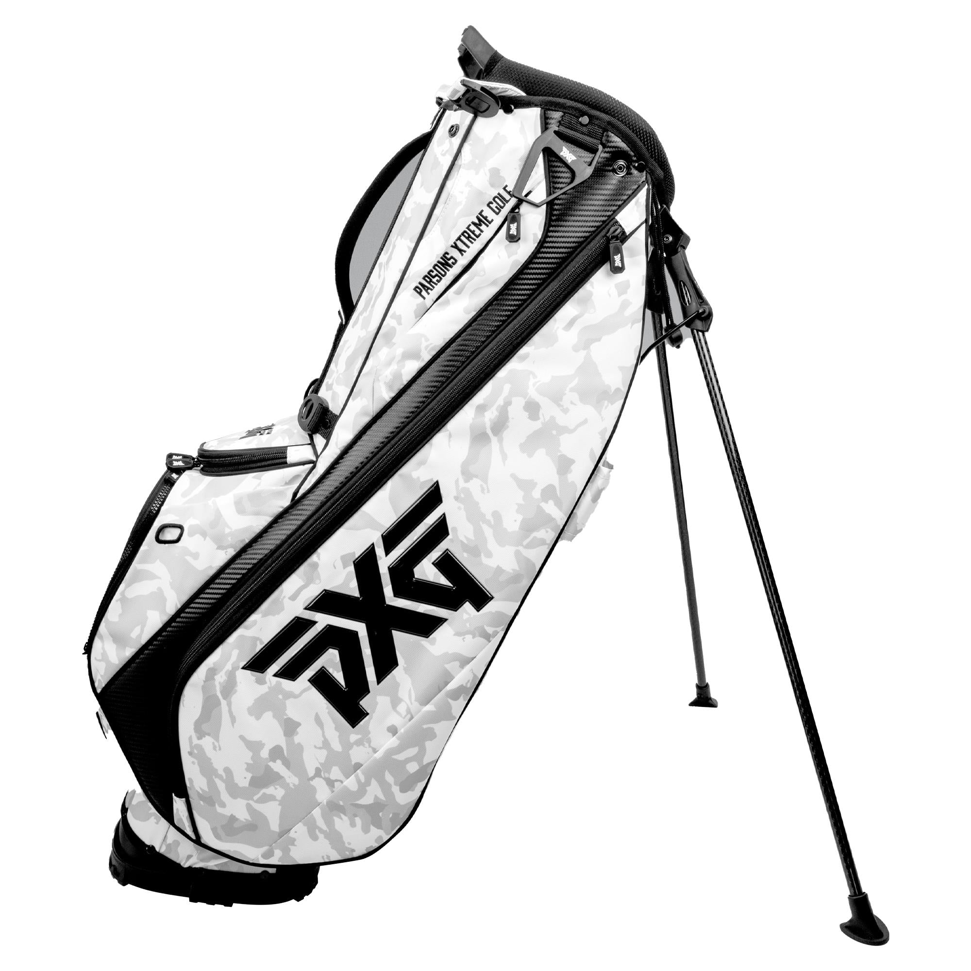 PXG Fairway Camo Carry Stand Bag in White – Front View