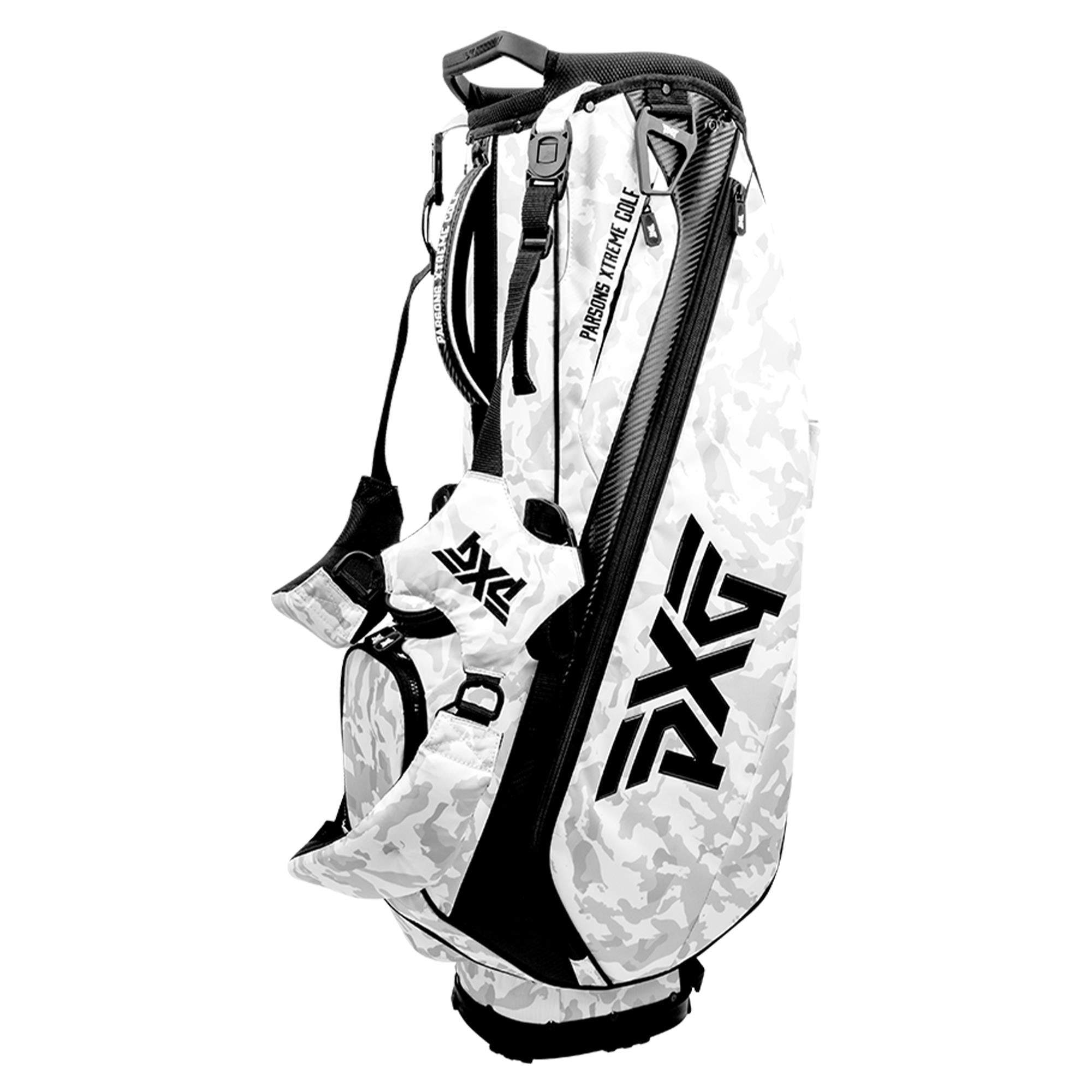 PXG Fairway Camo Carry Stand Bag – Side Profile Showing Pockets