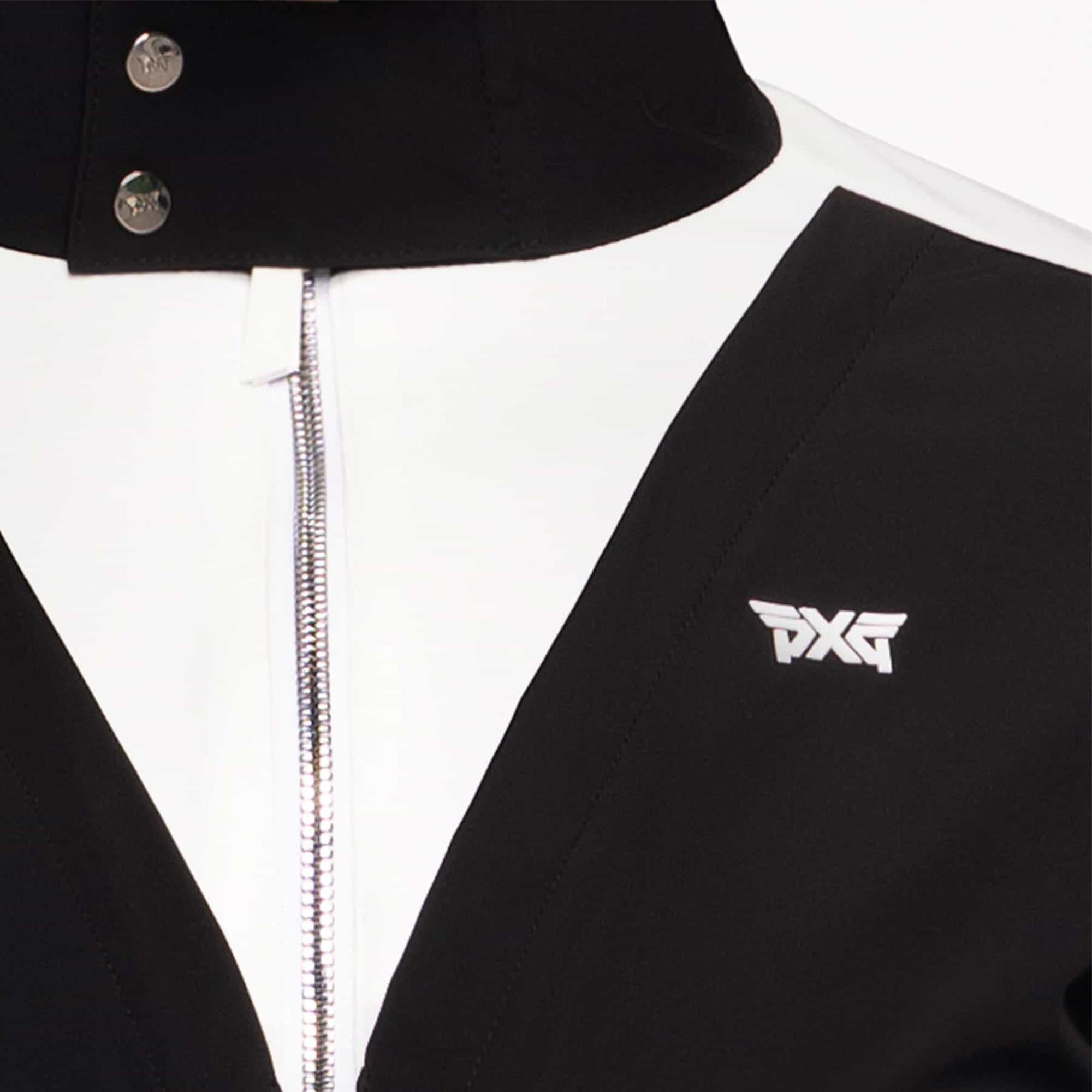PXG High-Waisted Bomber Jacket – Close-Up of Fabric and Logo