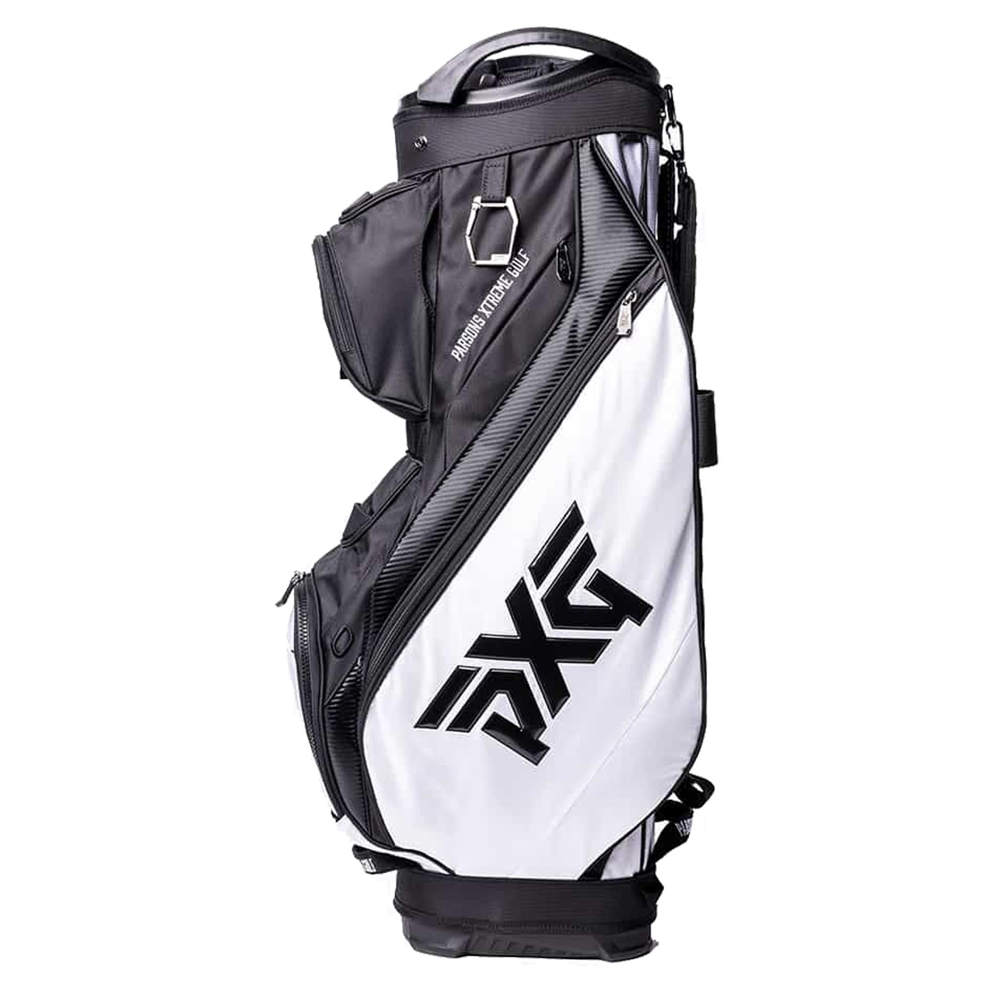 PXG Lightweight Golf Cart Bag – Side View in White and Black