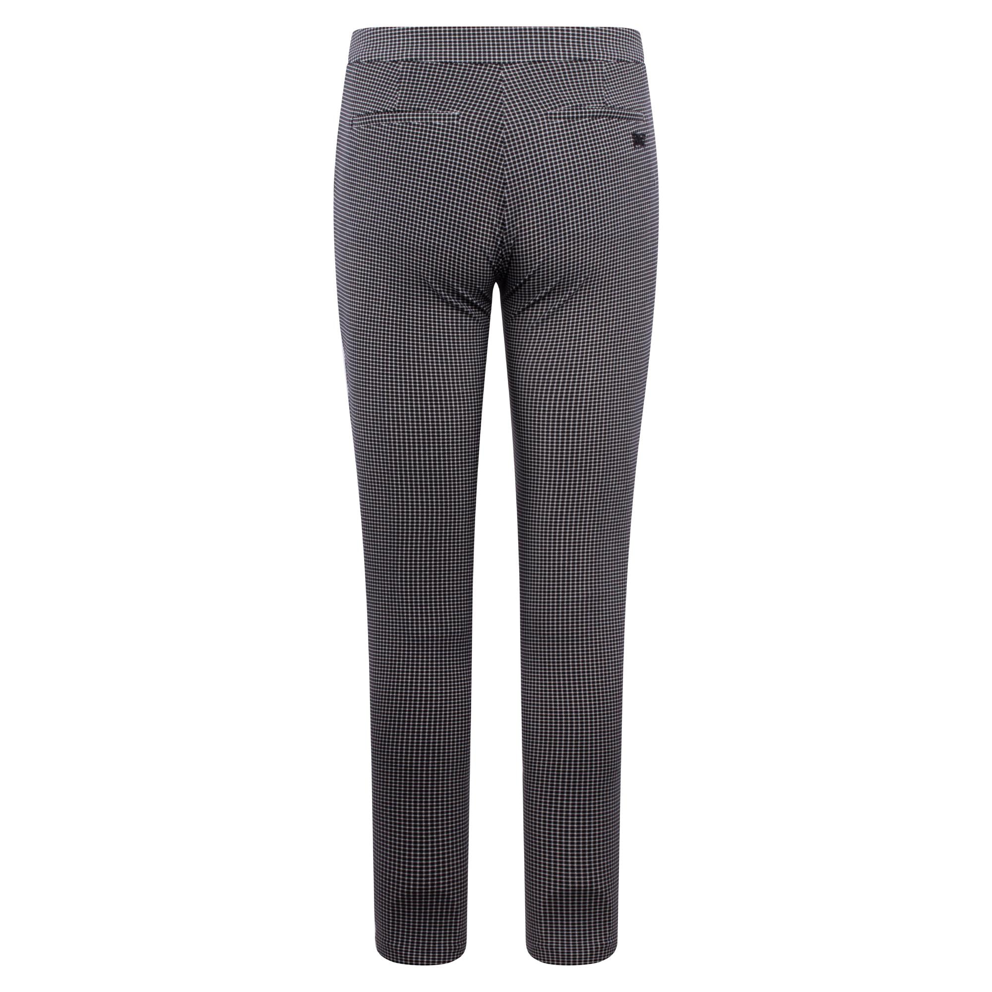 Back view of PXG Mini Check Ladies Golf Pants in dark grey