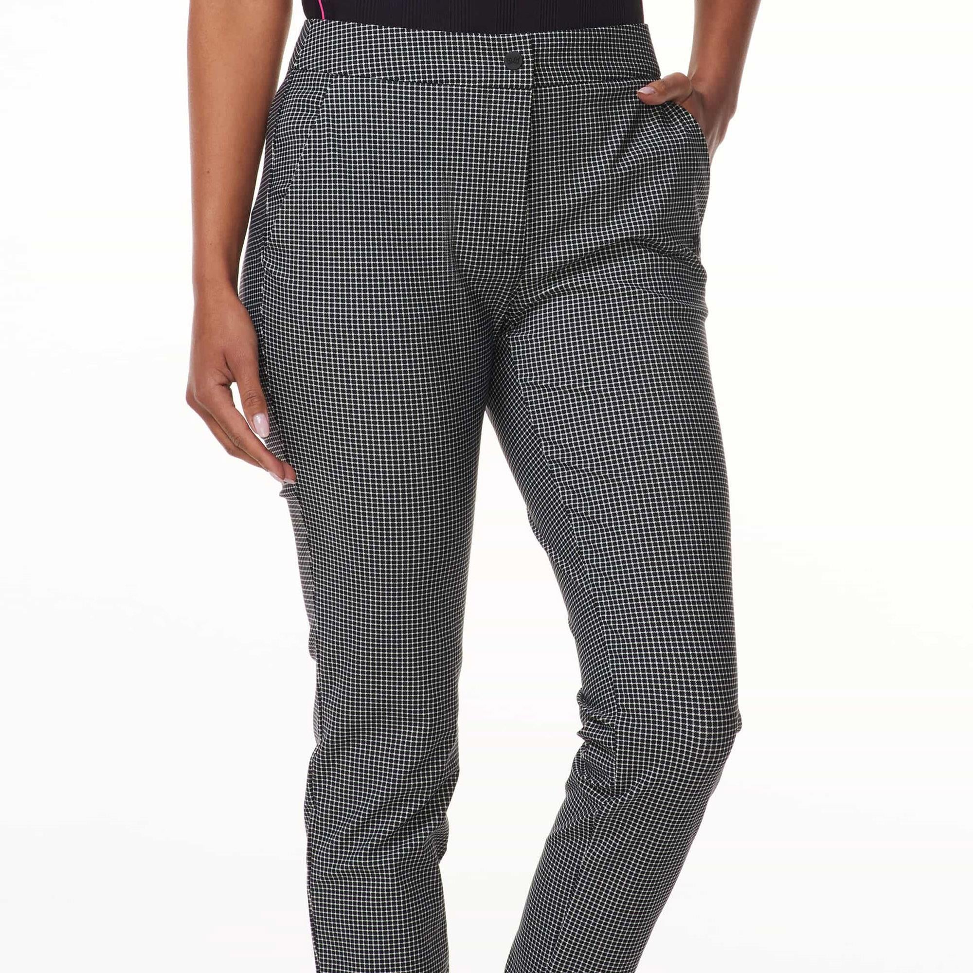 Woman modelling in PXG Mini Check Ladies Golf Pants