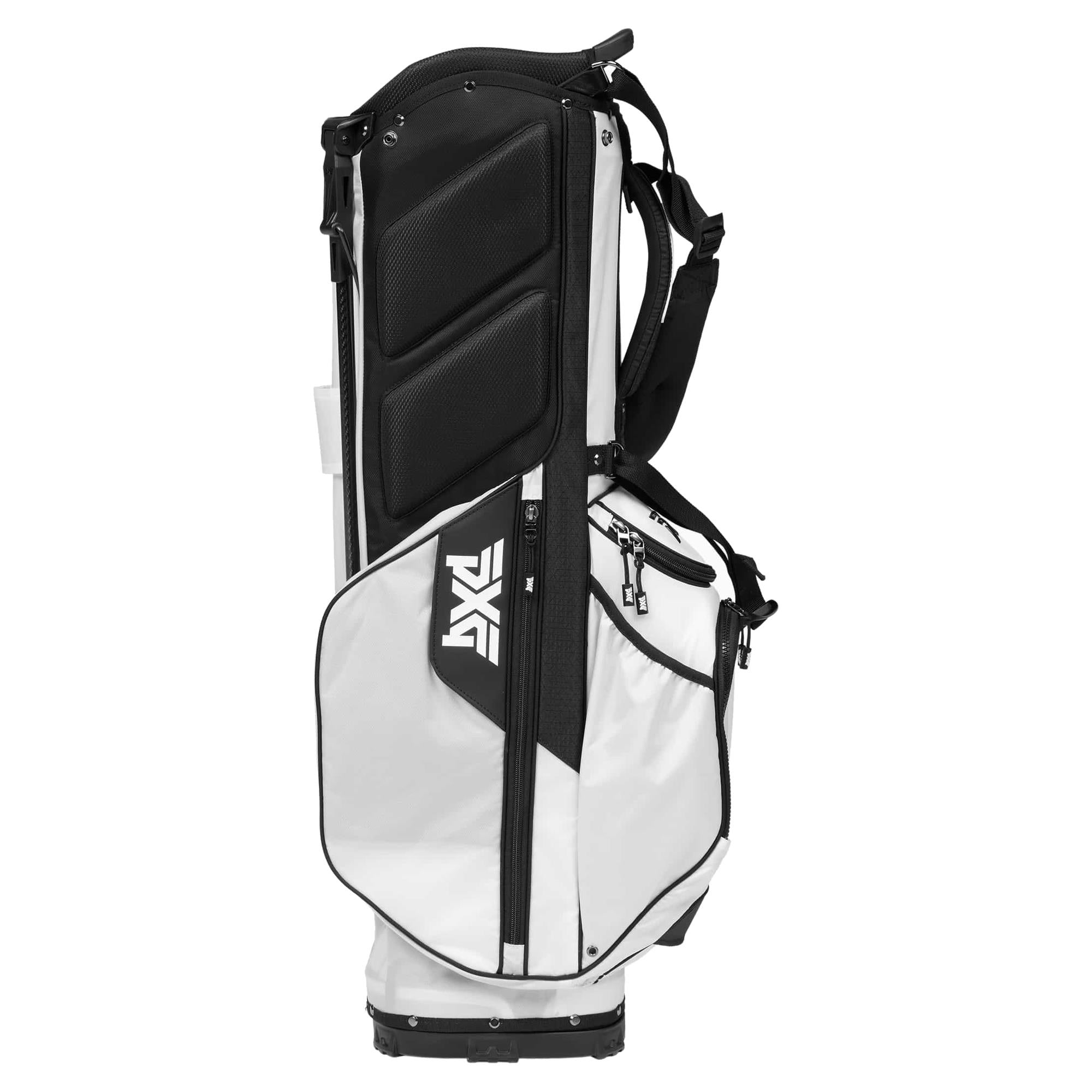 Left Side View of PXG Xtreme Carry Stand Golf Bag in White