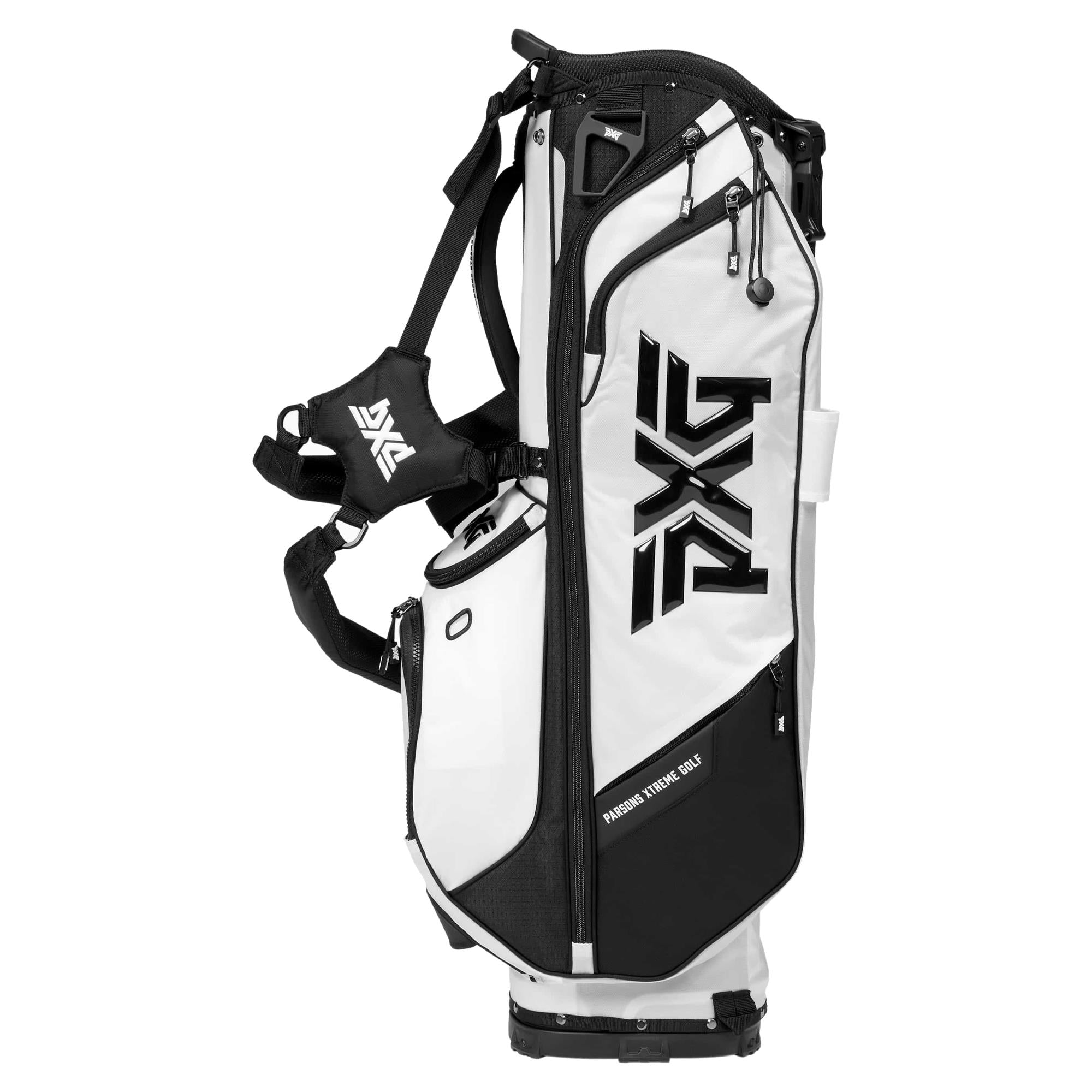 Side View of PXG Xtreme Carry Stand Golf Bag in White