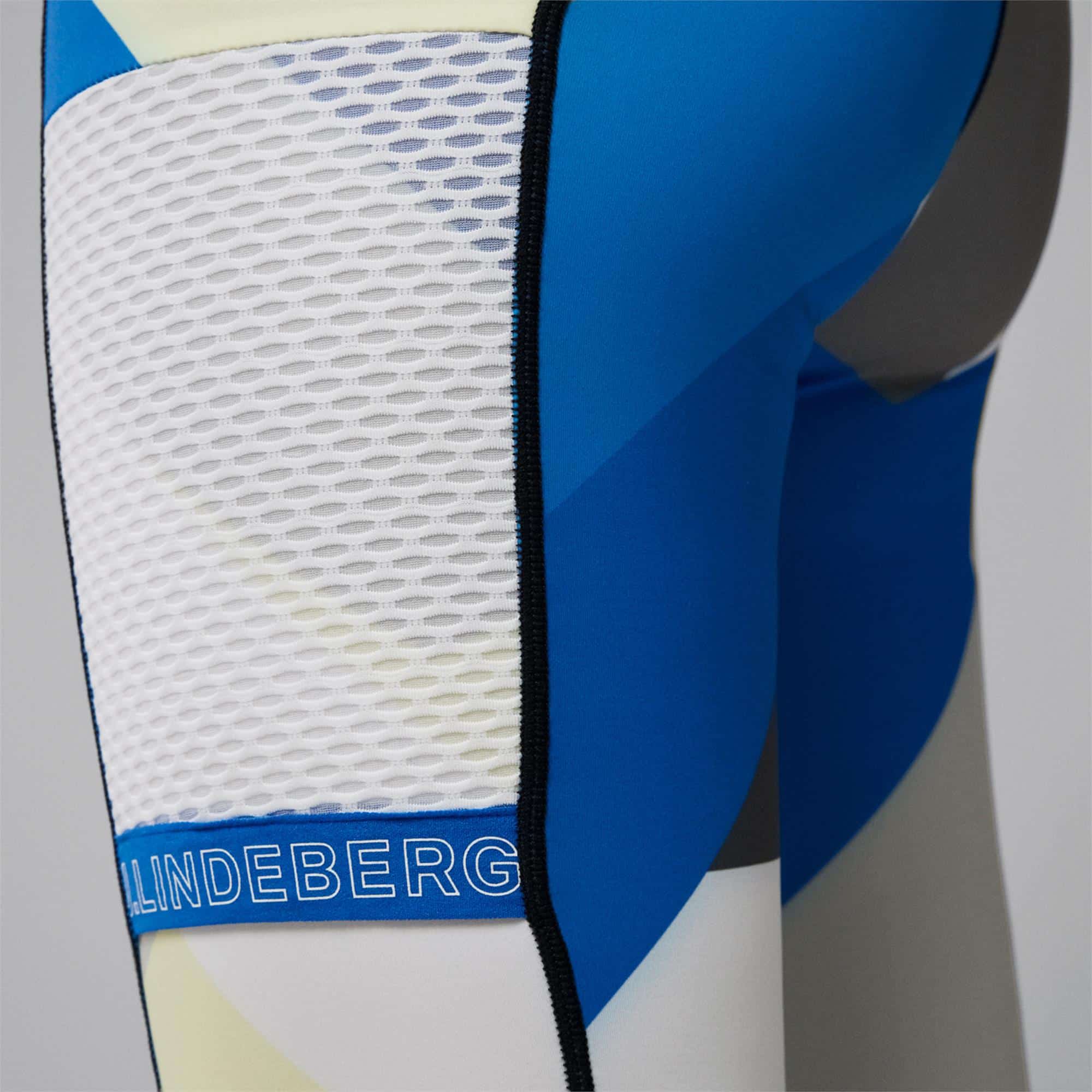 J Lindeberg Margit Print Ladies Tights Grey Flag Patchwork