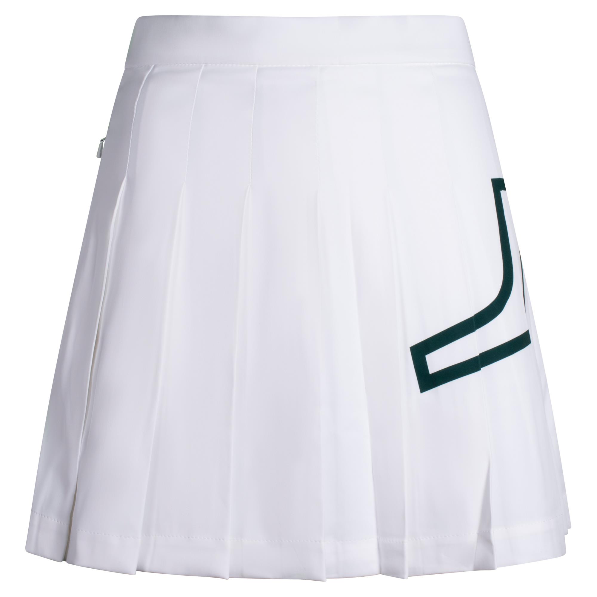 J Lindeberg Naomi Ladies Golf Skirt White/Rain Forest