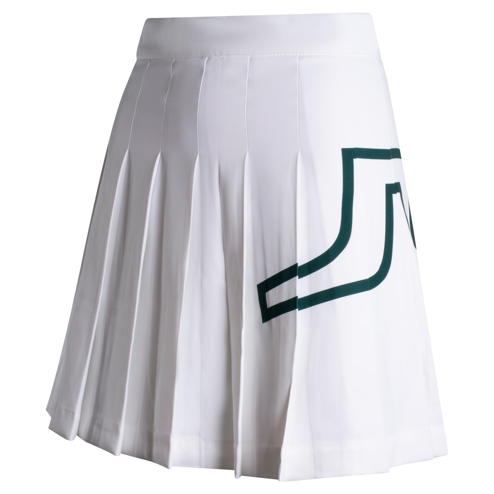 J Lindeberg Naomi Ladies Golf Skirt White/Rain Forest