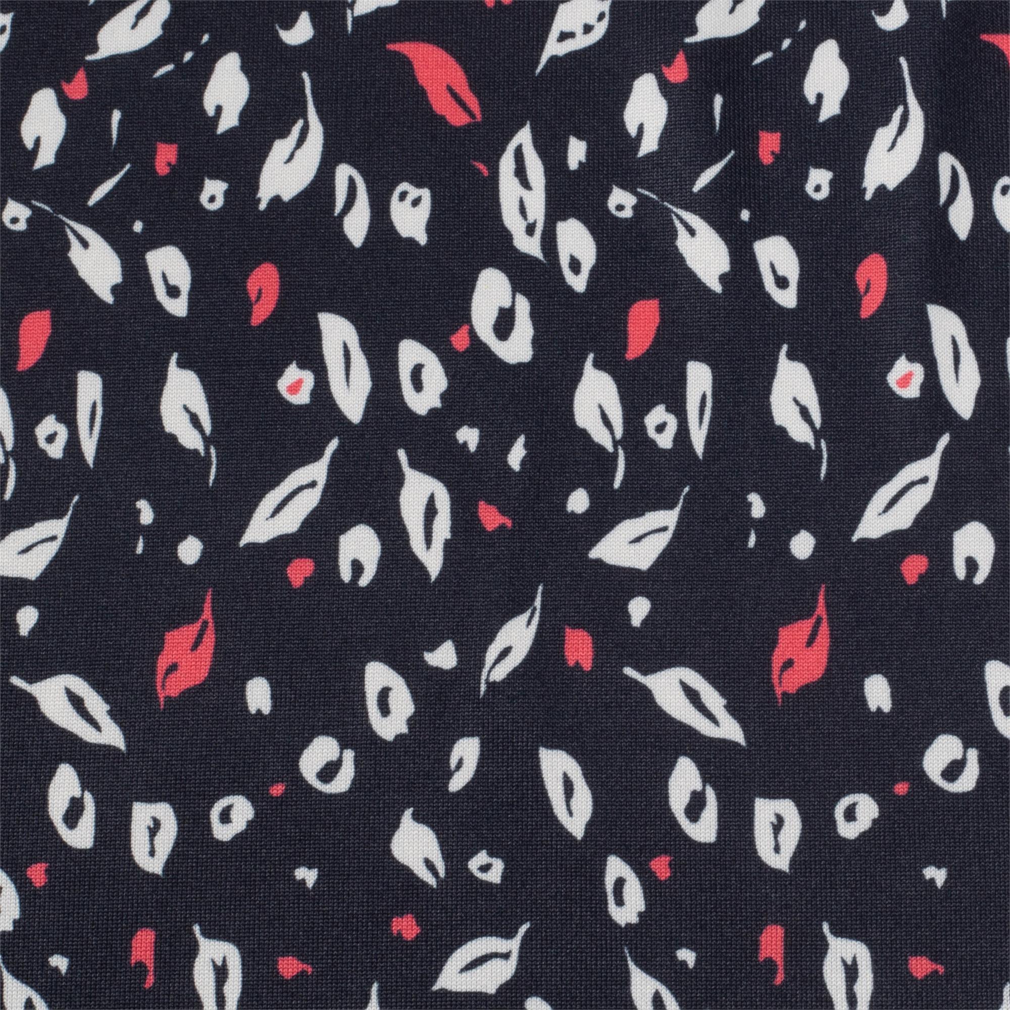 Green Lamb Marie Printed Ladies Sleeveless Polo Shirt Leaf Print