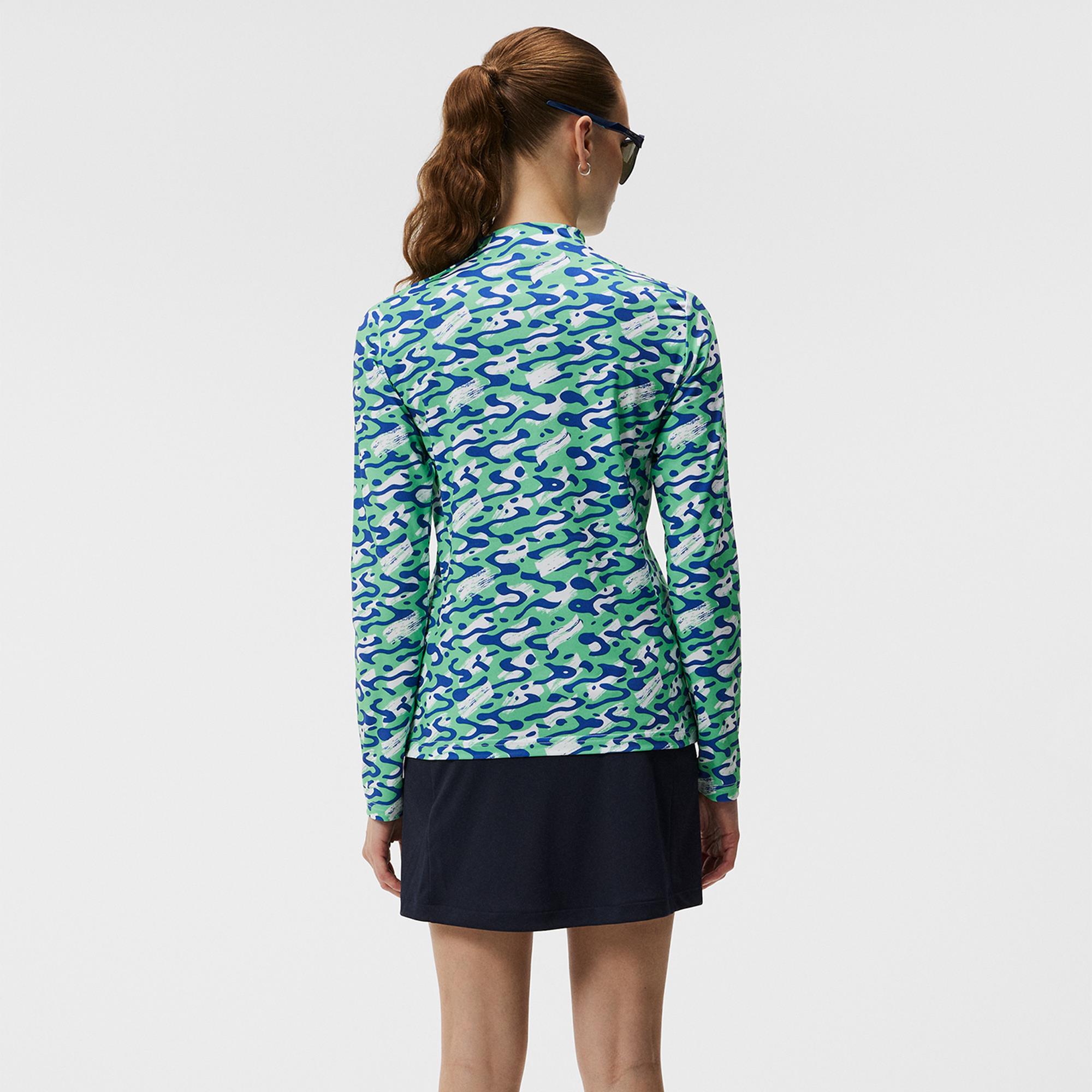 J Lindeberg Marilyn Half Zip Ladies Golf Mid Layer Caldera Jade Cream