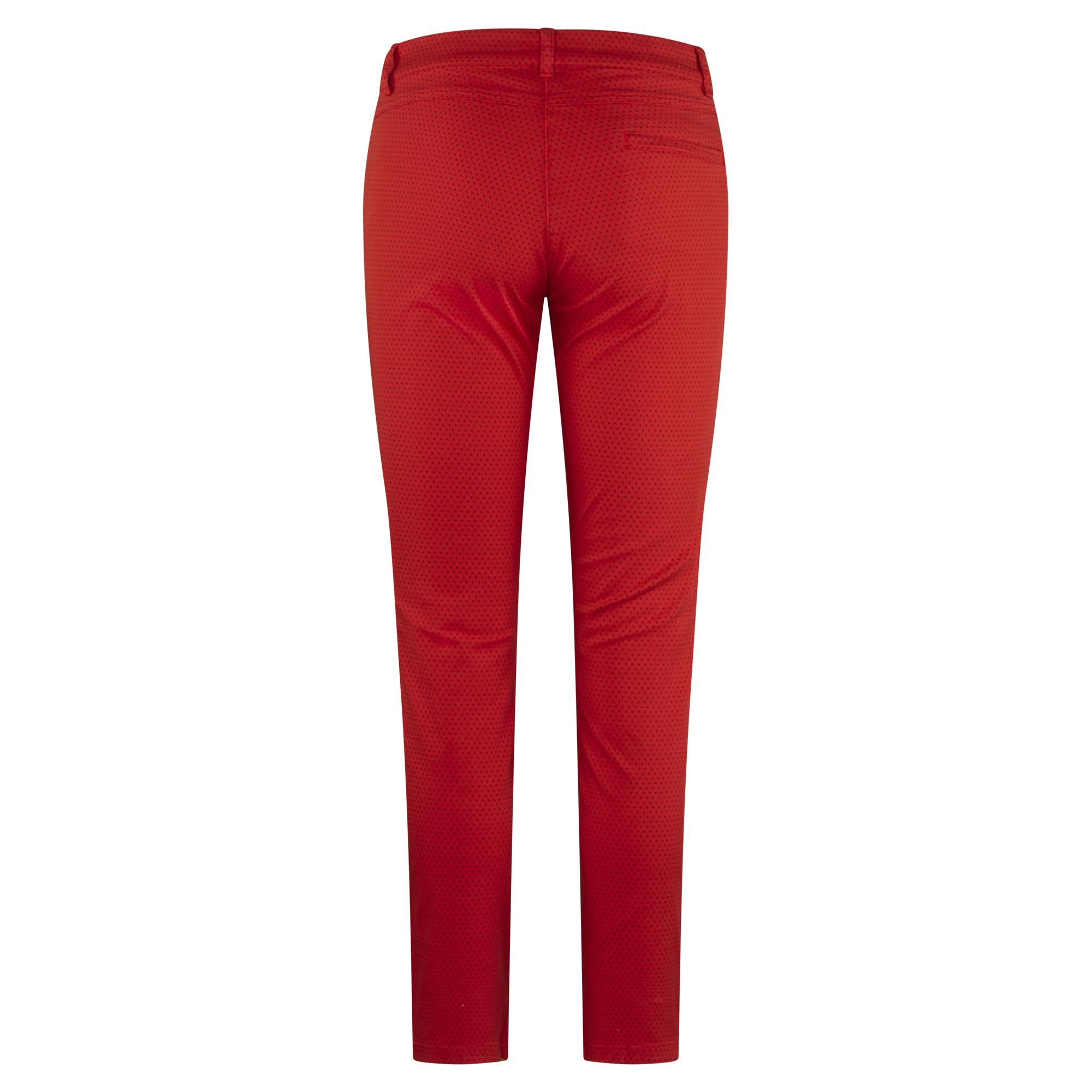 Golfino Dot Print Ladies Golf Trousers Red Flame